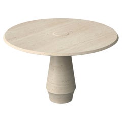 Stilo, Marble Travertine Contemporary Designer Dining Table, Made in Italy