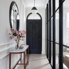 Stilo Nero Convex Wall Mirror, Black Wood Frame, Hand-Silvered