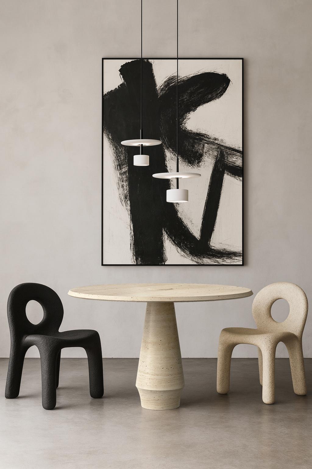 STILO Table in Roman Travertine In New Condition For Sale In Carrara, Toscana