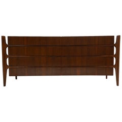 Stilted Curved Scandinavian Mid-Century Modern William Hinn Chest or Dresser