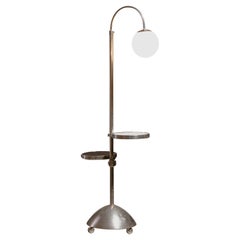 Stilton Bauhaus Floor Lamp in Chrome and Opaline Glass, 1930s