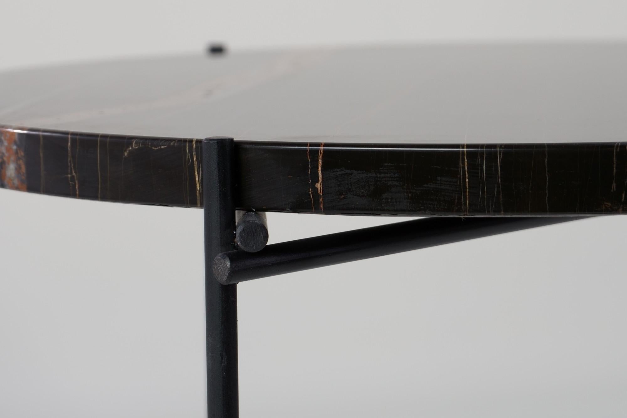 Metalwork StiltS, Sahara Noir Side Table and gold leaf For Sale
