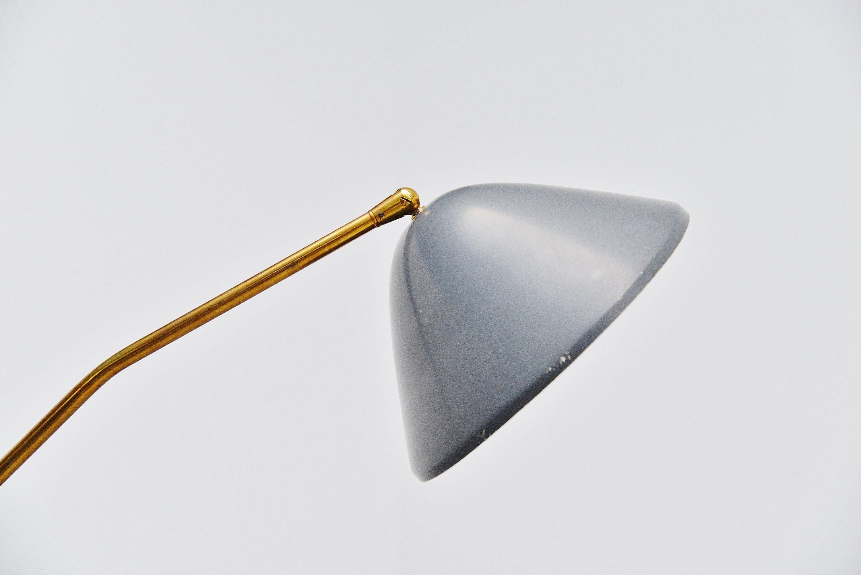 Mid-Century Modern Stilux Adjustable Floor Lamp Dark Grey, Italy, 1960