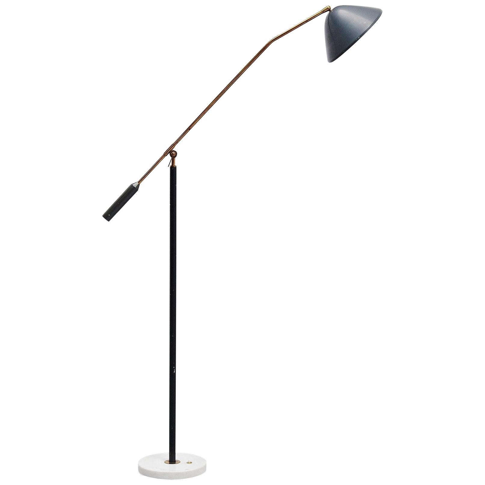 Stilux Adjustable Floor Lamp Dark Grey, Italy, 1960