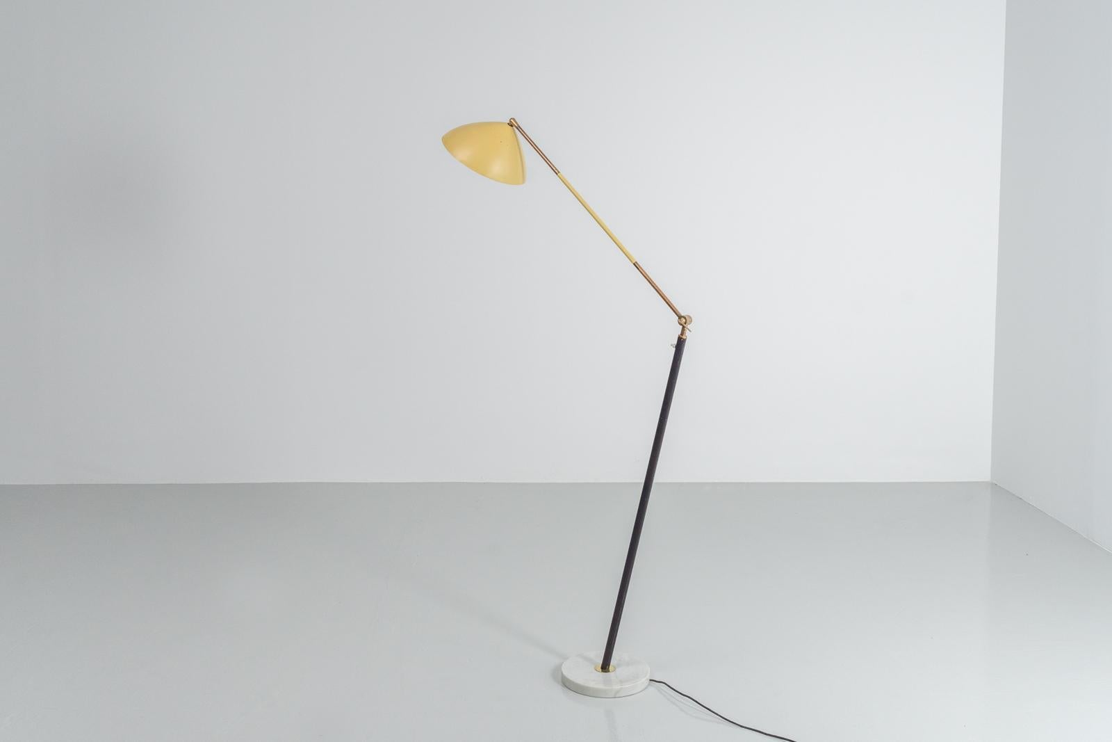 Mid-Century Modern Stilux Adjustable Floor Lamp in Yellow, Italy, 1960
