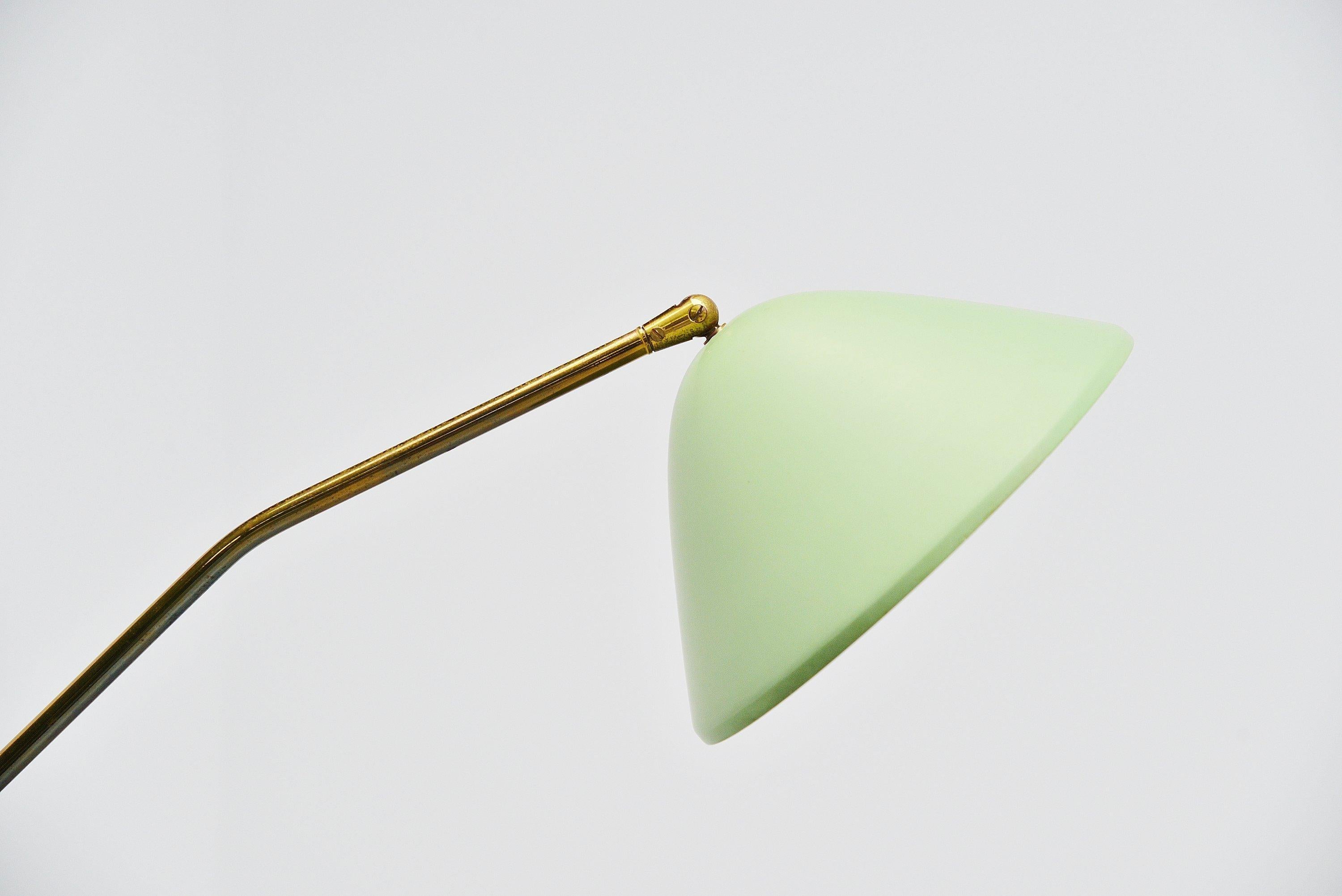 Mid-Century Modern Stilux Adjustable Floor Lamp Mint Green, Italy, 1960