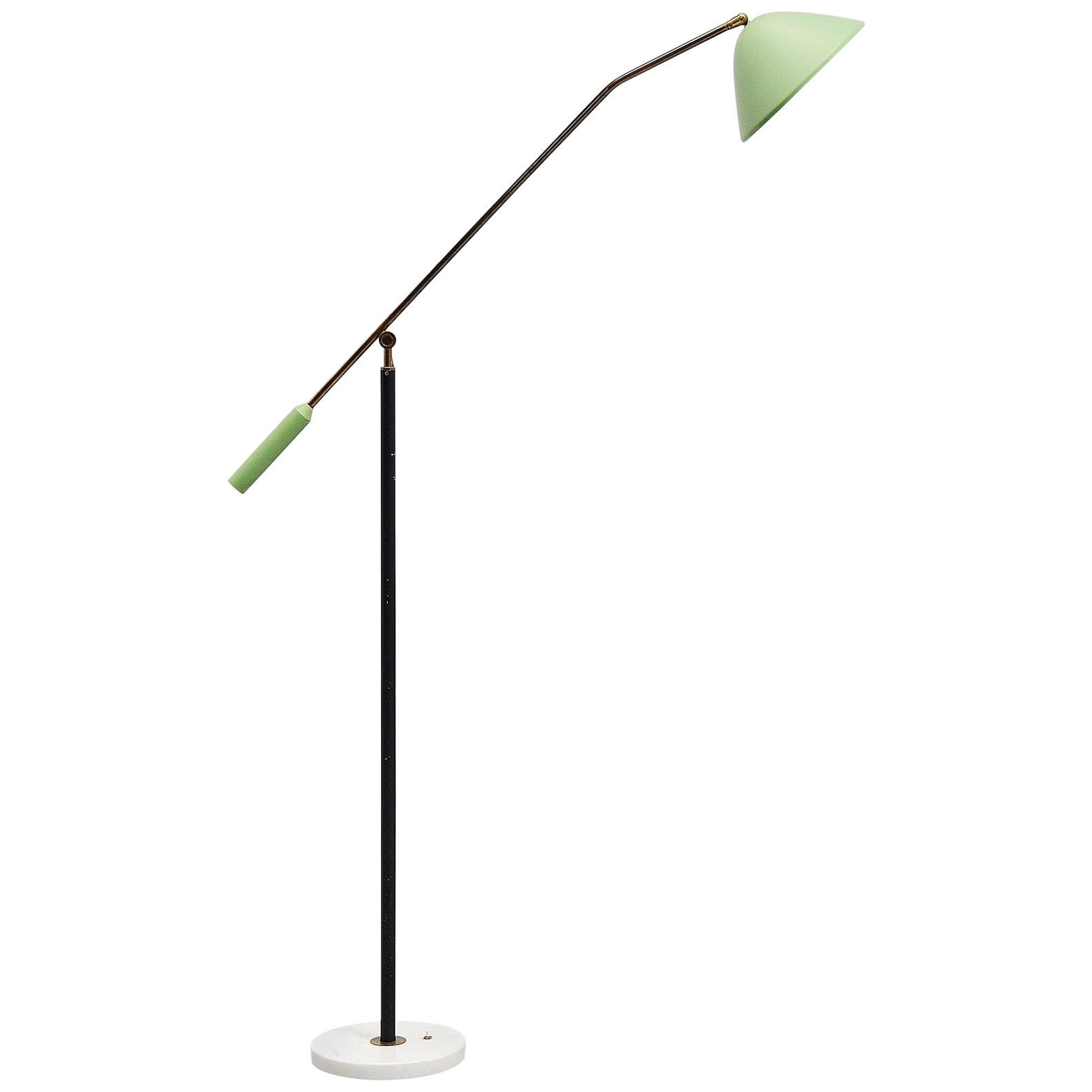 Stilux Adjustable Floor Lamp Mint Green, Italy, 1960