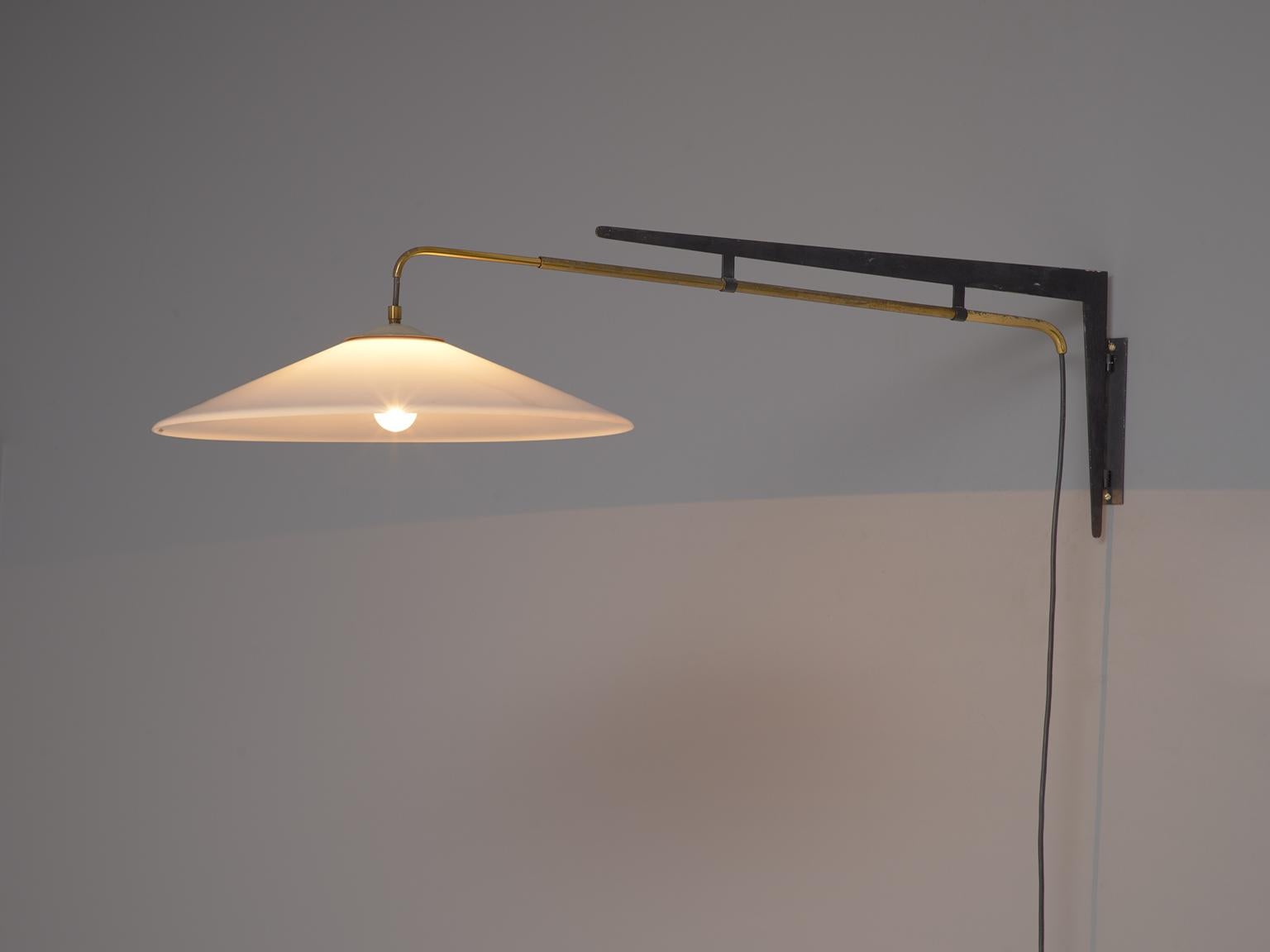 Mid-Century Modern Stilux Applique réglable avec Lights en laiton