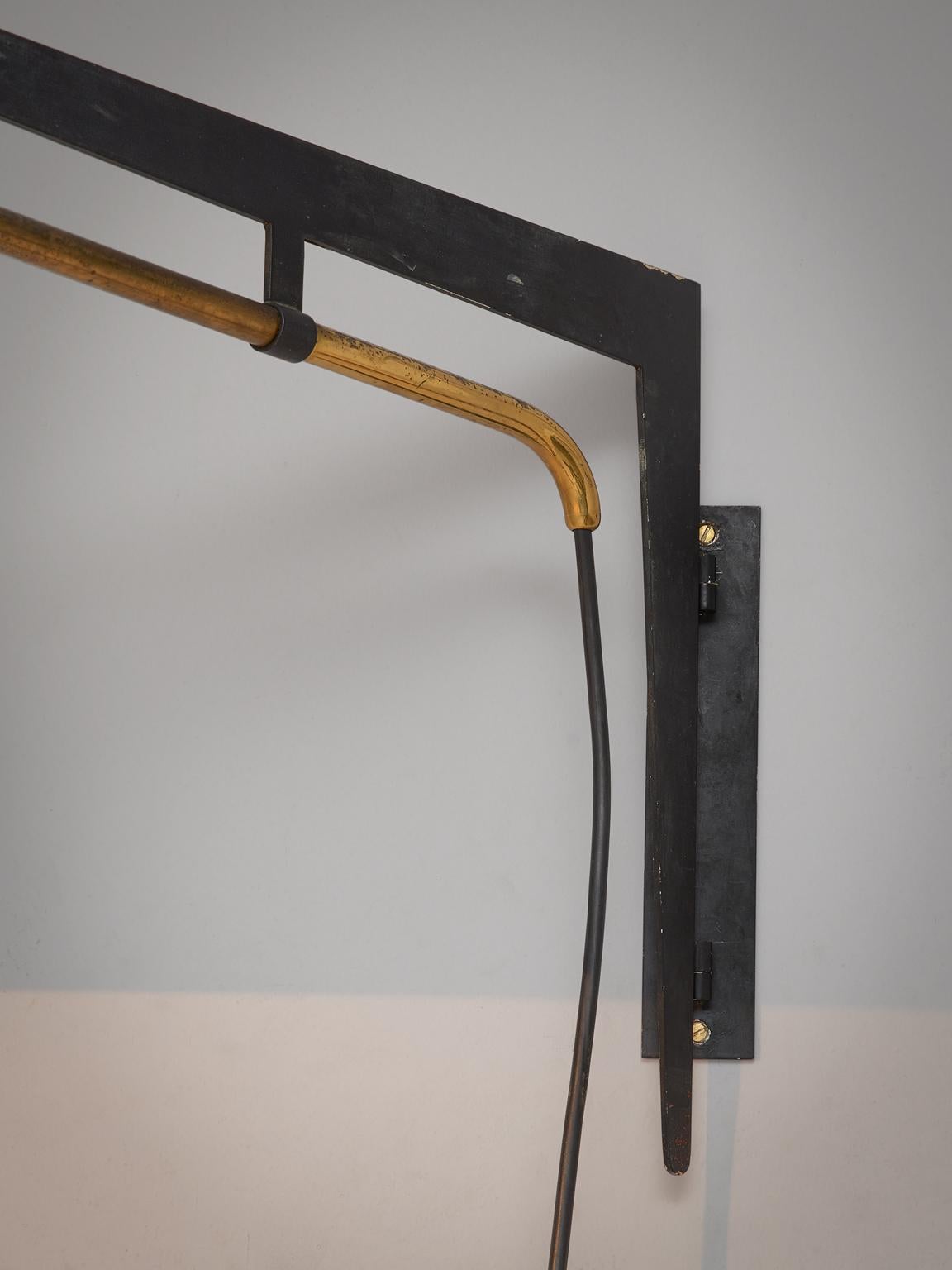 Milieu du XXe siècle Stilux Applique réglable avec Lights en laiton
