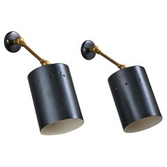 Stilux Attribution, Luci da parete, Ottone, Metallo, Italia, anni 
50