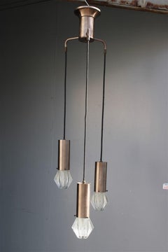 Stilux Ceiling lamp Aluminum and Glass Sculpture Italian Design 1950s