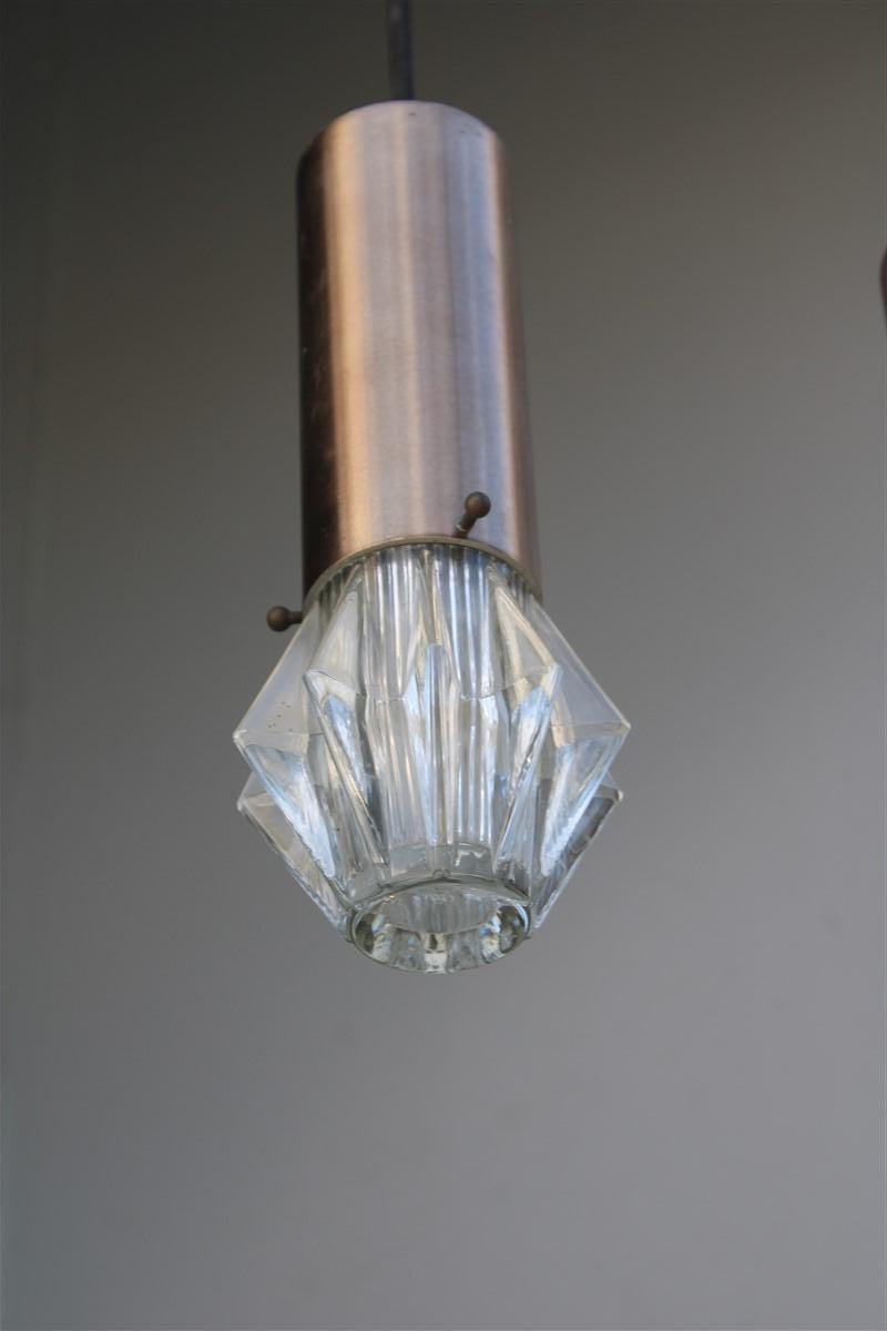 Stilux Ceiling lamp Aluminum and Glass Sculpture Italian Design 1950s For Sale 2
