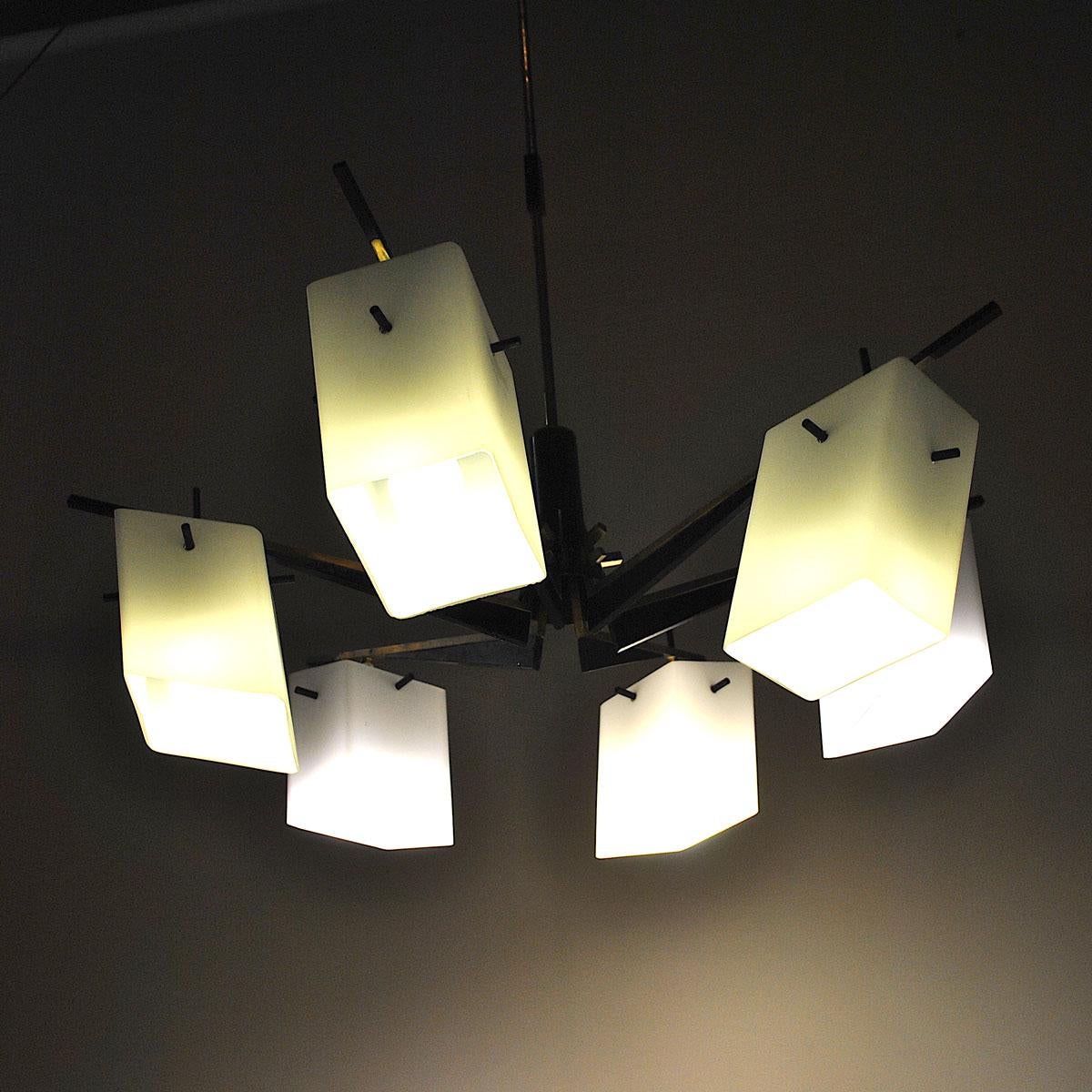 Stilux Chandelier Italian Midcentury from the 1960s For Sale 4