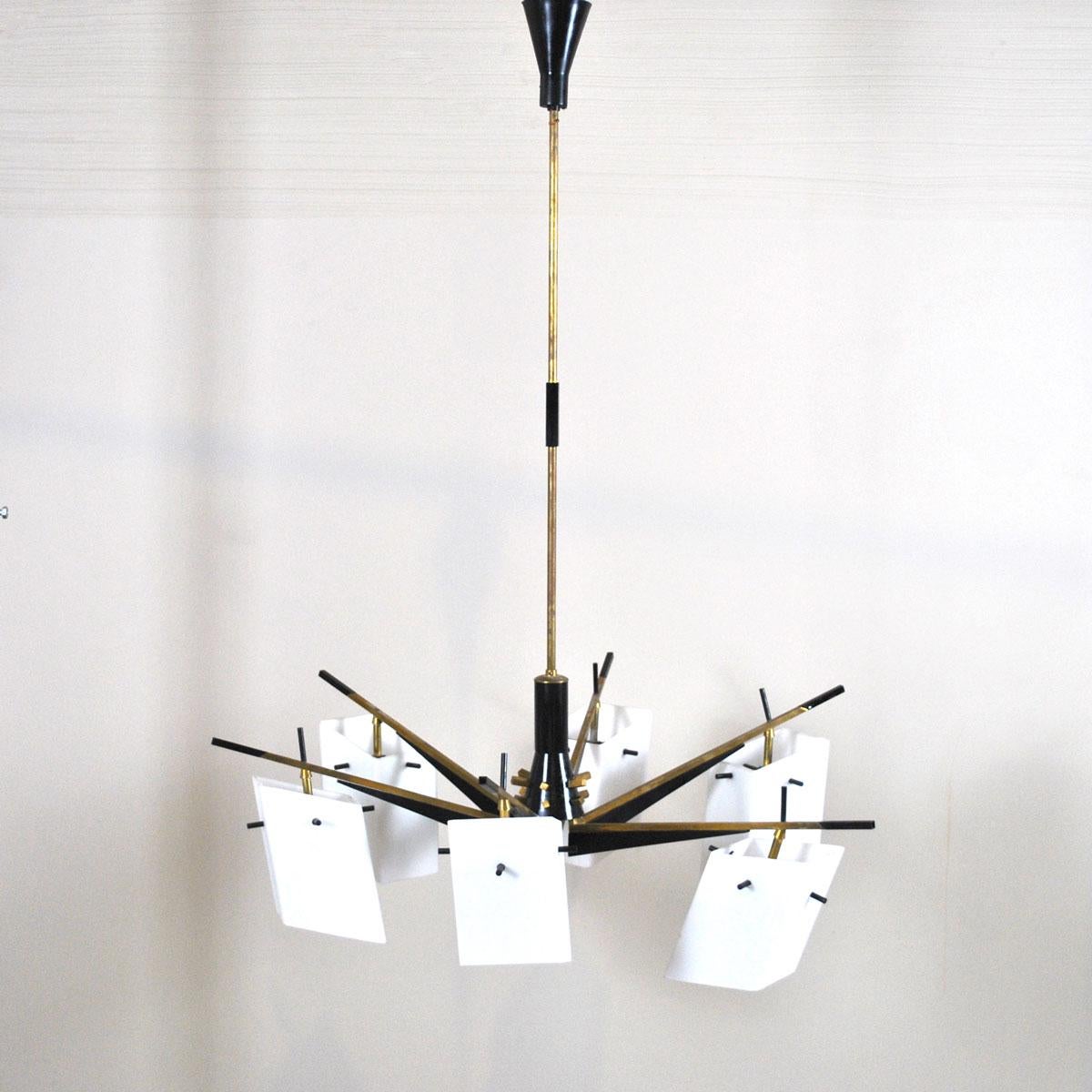 Mid-20th Century Stilux Chandelier Italian Midcentury from the 1960s For Sale