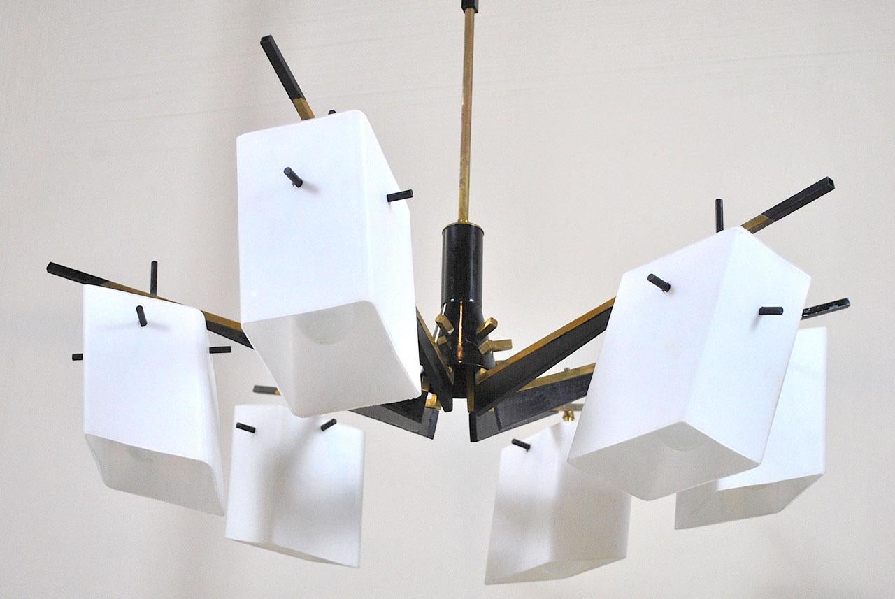 Stilux Chandelier Italian Midcentury from the 1960s For Sale 1