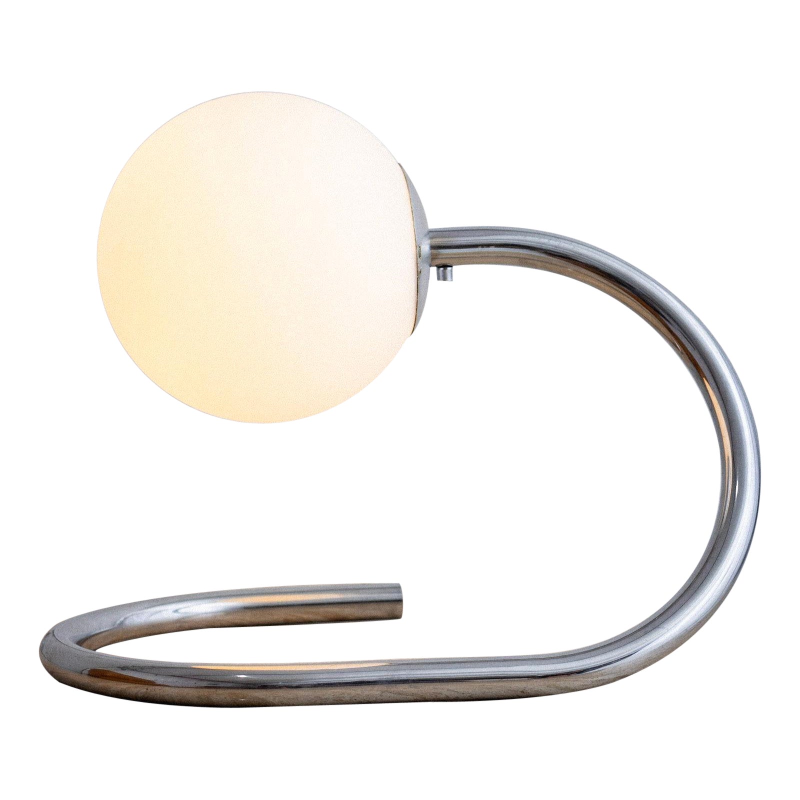 Lampada da tavolo Stilux in vetro e cromo in vendita