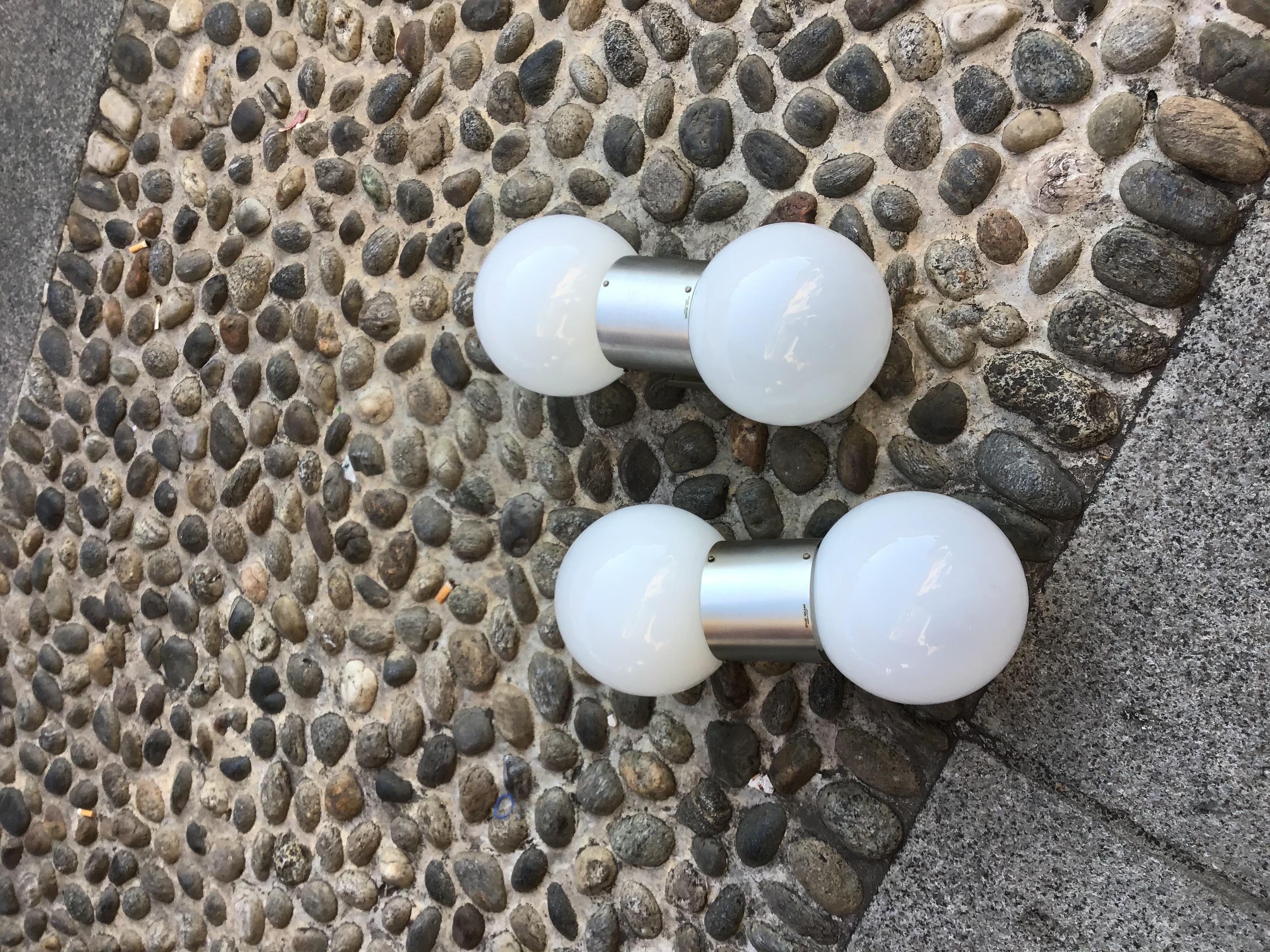 Stilux Couple Sconces Glass  Metal Crome 1958 Italy For Sale 12