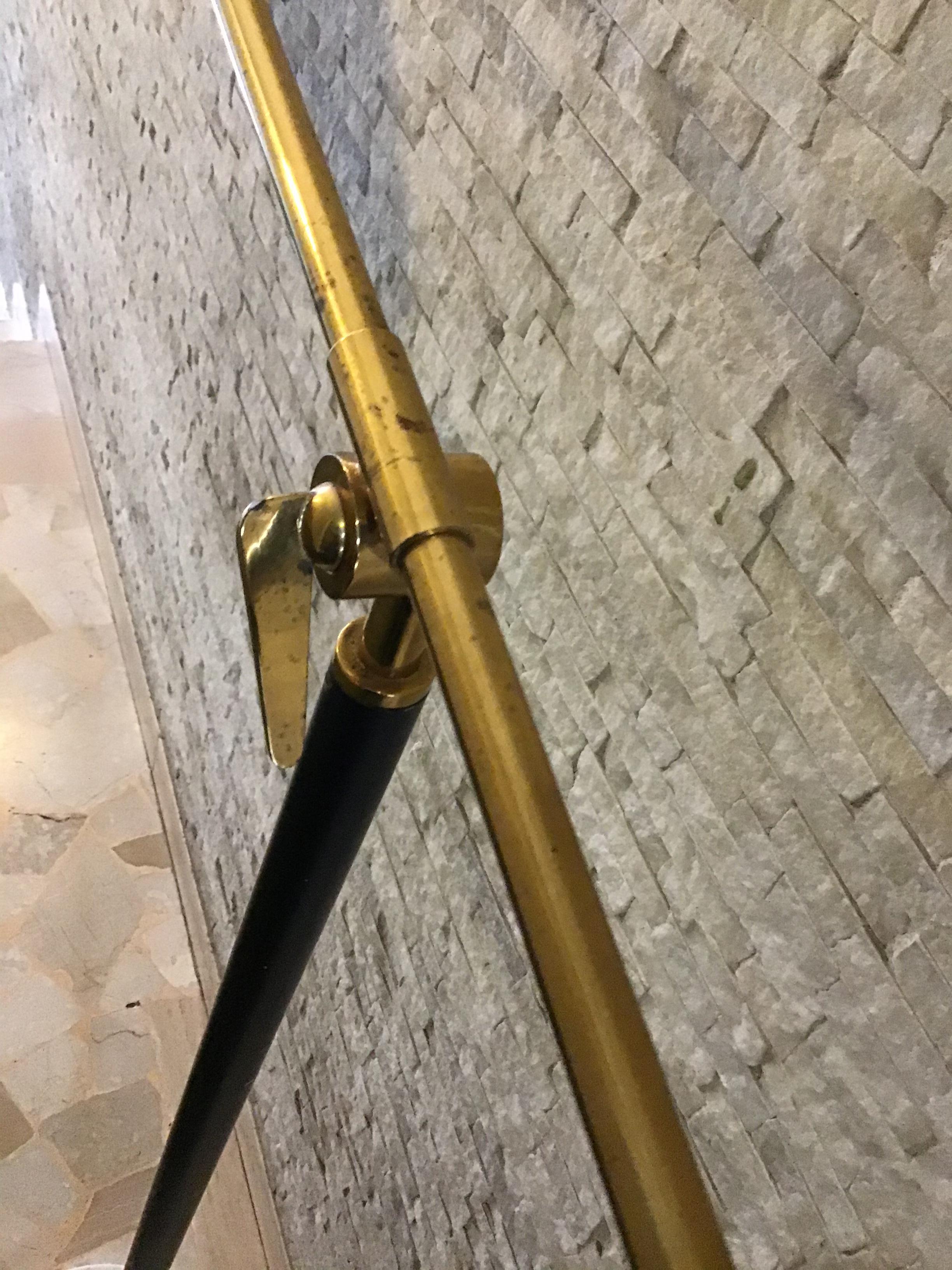 Stilux Floor Lamp Brass Metal Marbre, 1955, Italy In Good Condition For Sale In Milano, IT