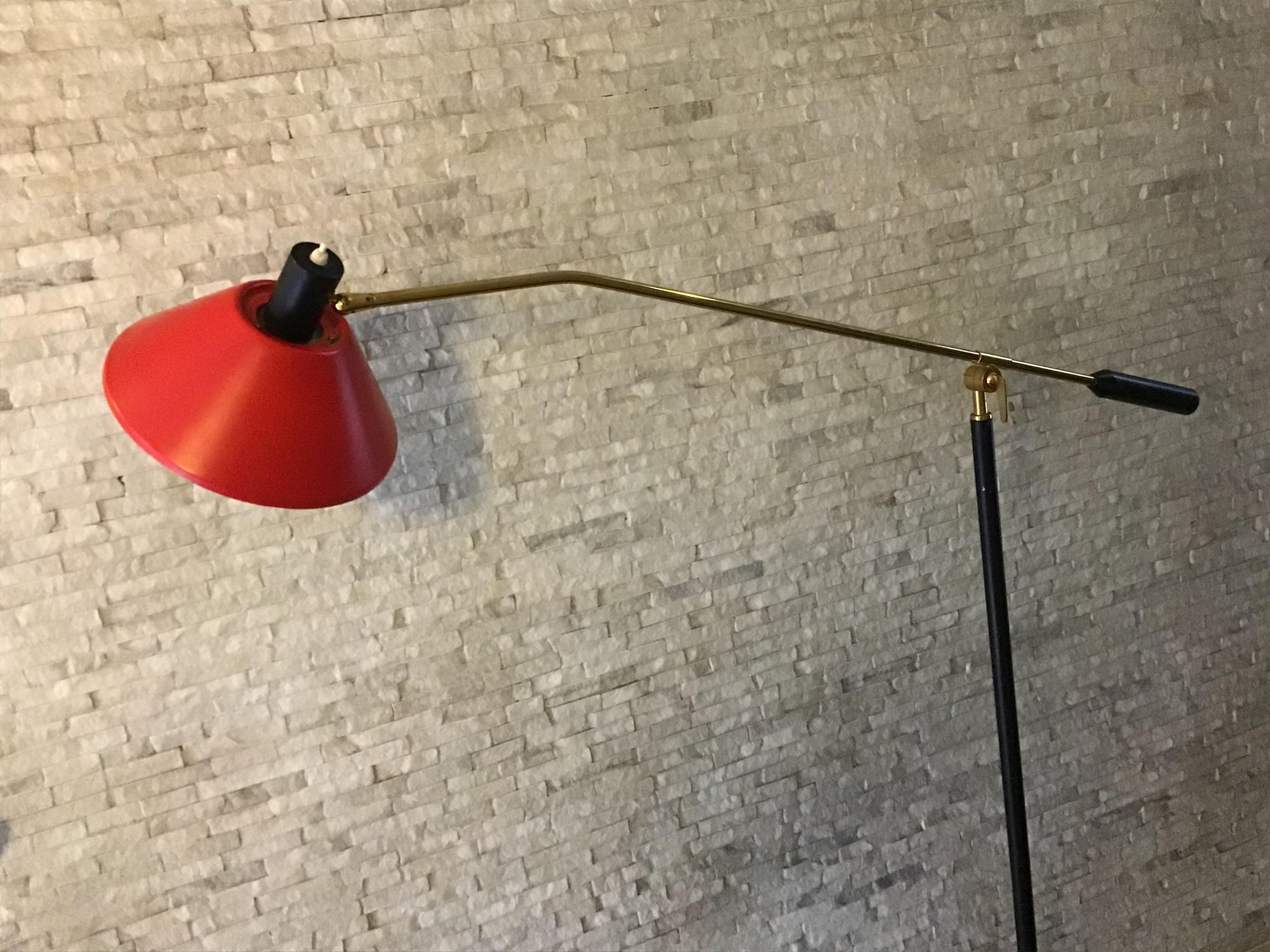 Stilux Floor Lamp Brass Metal Marbre, 1955, Italy For Sale 2