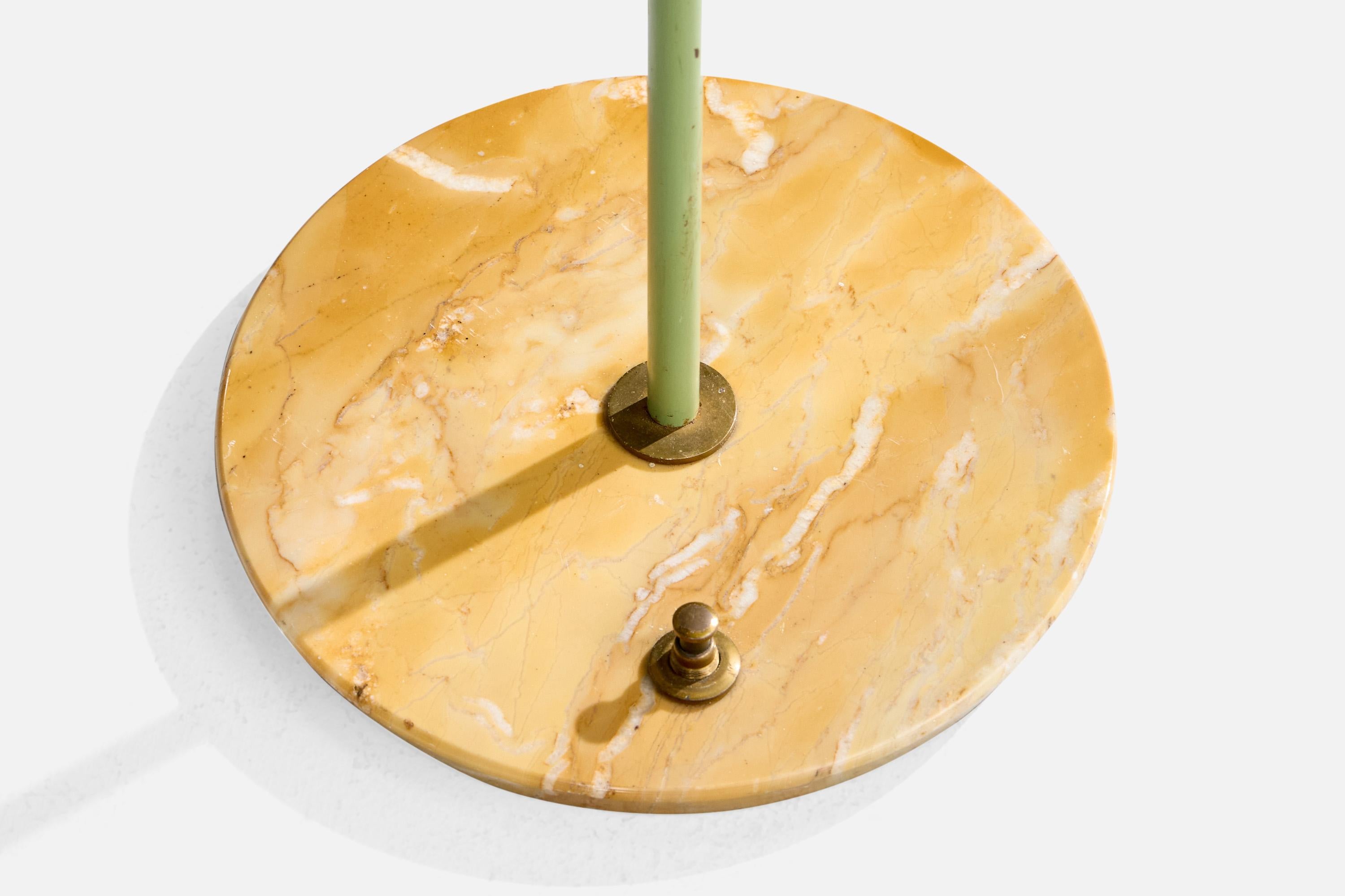 Stilux, Lámpara de pie, Metal, Latón, Mármol, Plexiglás, Italia, Años 50 mediados del siglo XX en venta
