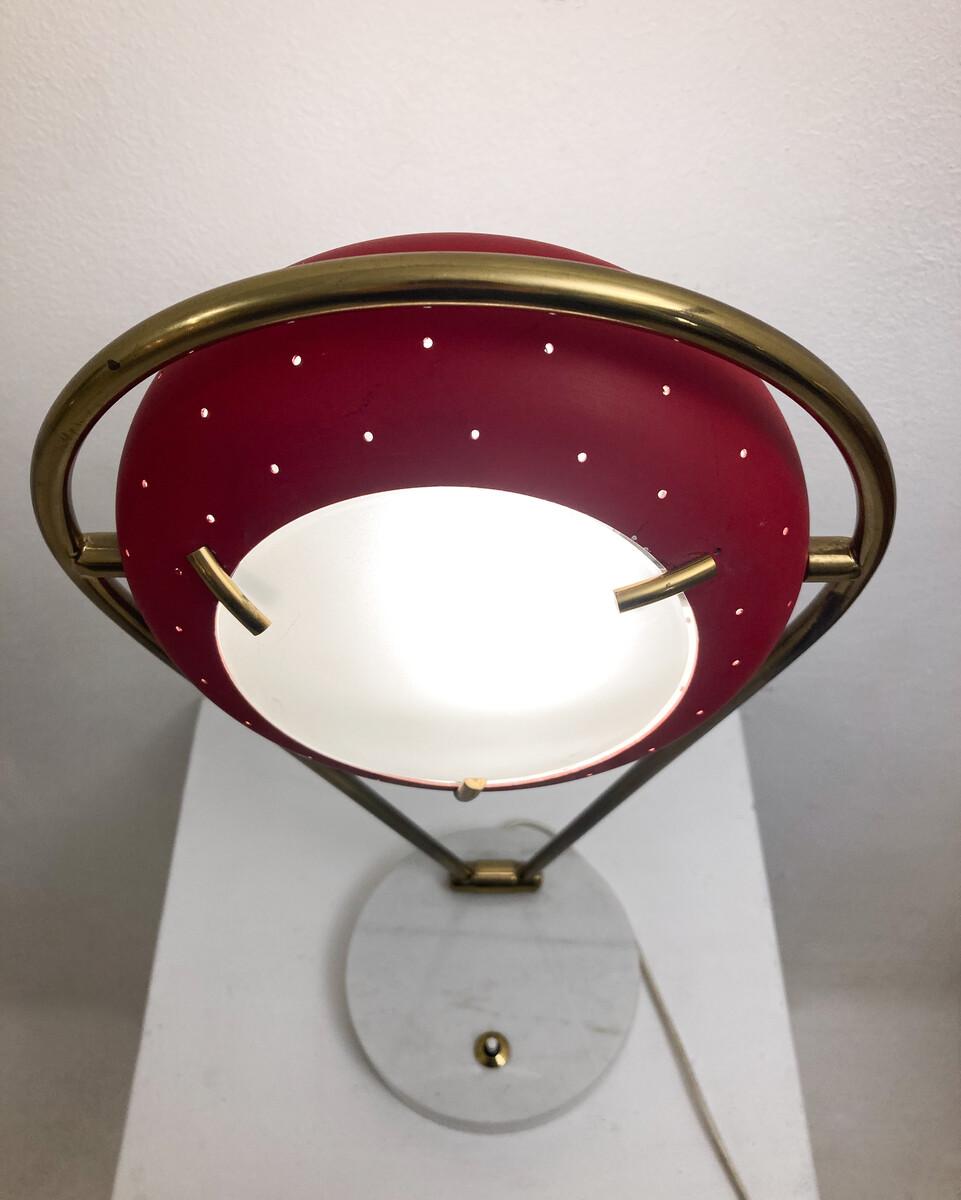 Stilux Italian Red Desk Lamp, Italy, 1950s In Good Condition In Brussels, BE