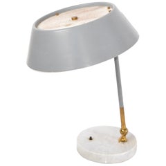 Stilux Italy Mid-Century Modern Adjustable Brass and Marble Desk Lamp Table Lamp