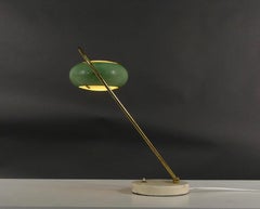 Stilux Lamp, 1950s, fully adjustable with green perforated shade