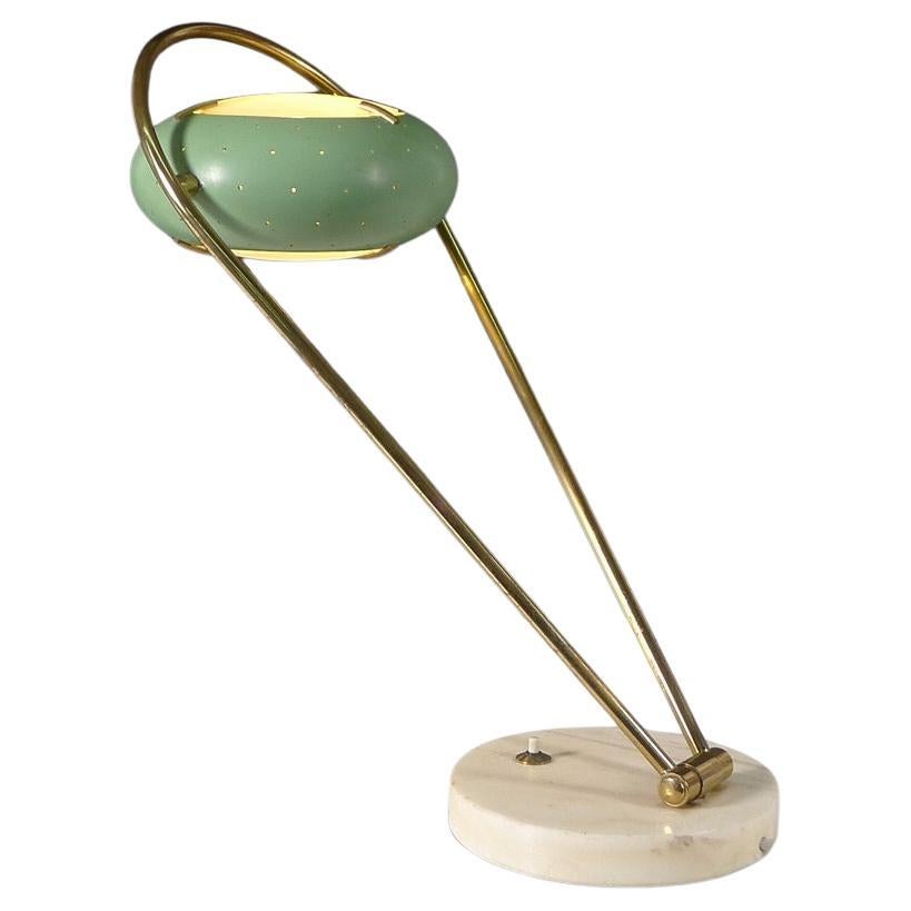Stilux Lamp, 1950s, fully adjustable with green perforated shade