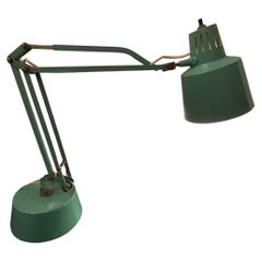 STILUX - 1950s industrial table lamp - green enameled metal