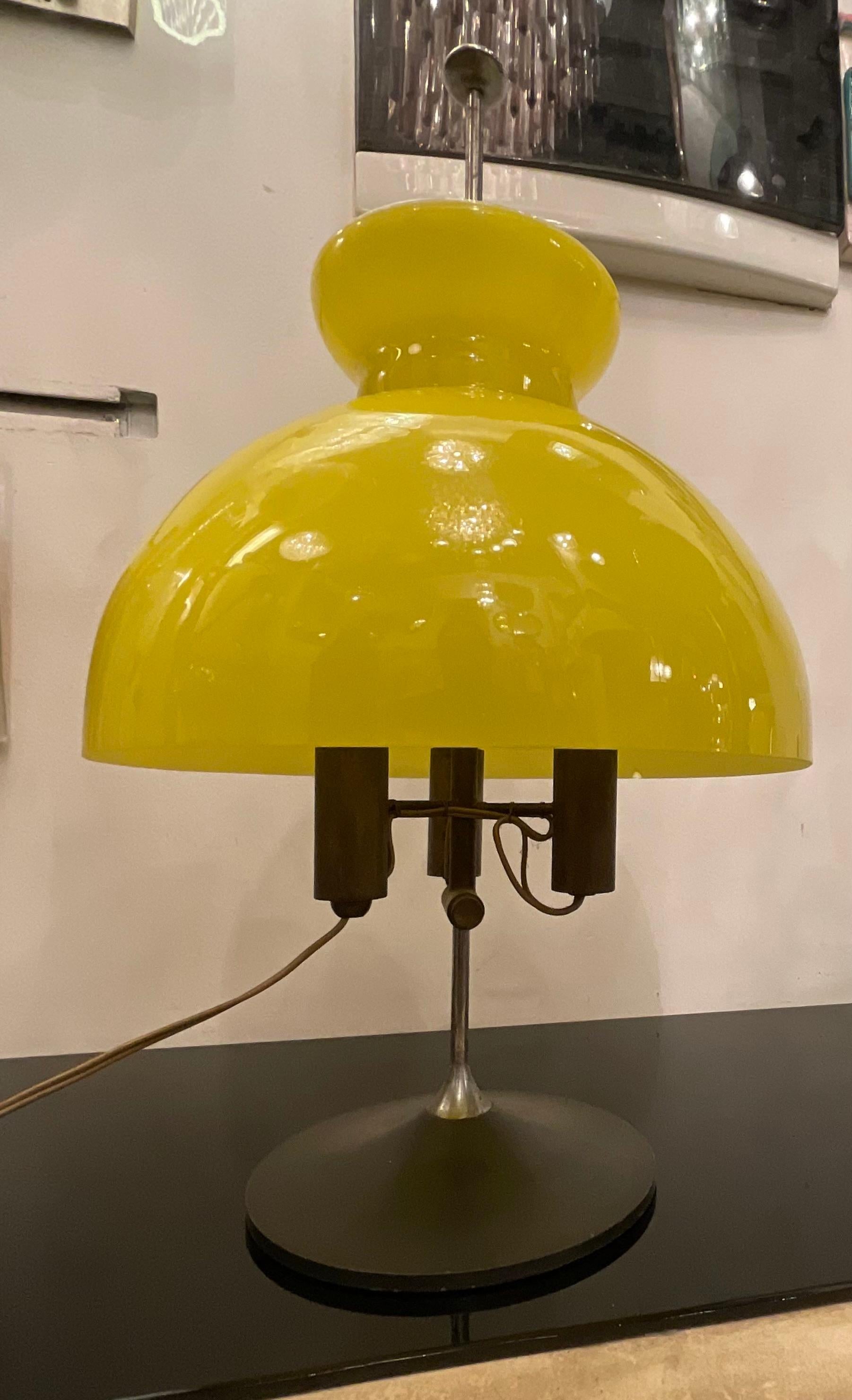 Other Stilux - murano yellow glass table lamp - 1950s For Sale