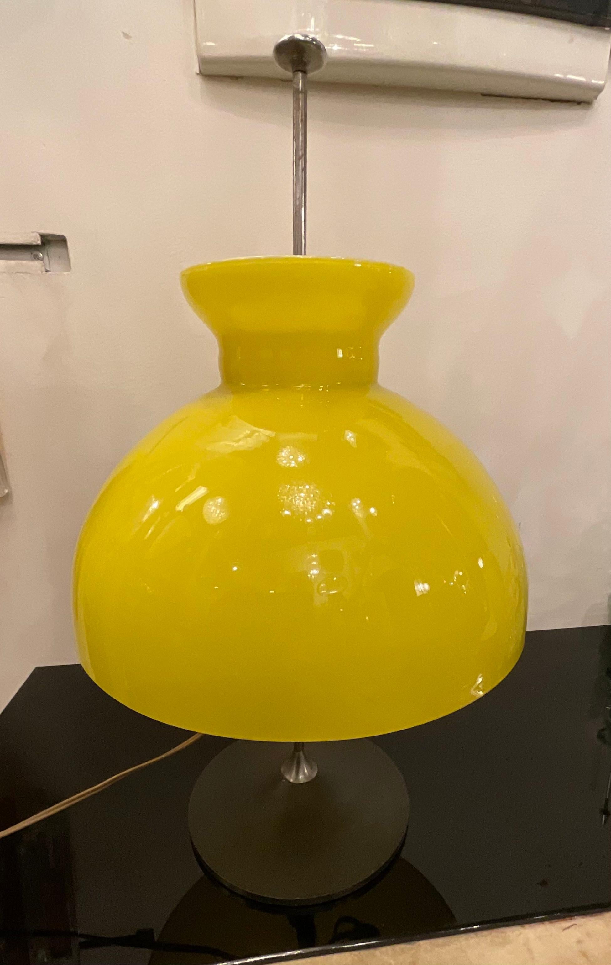 Stilux - murano yellow glass table lamp - 1950s In Good Condition For Sale In Milano, IT