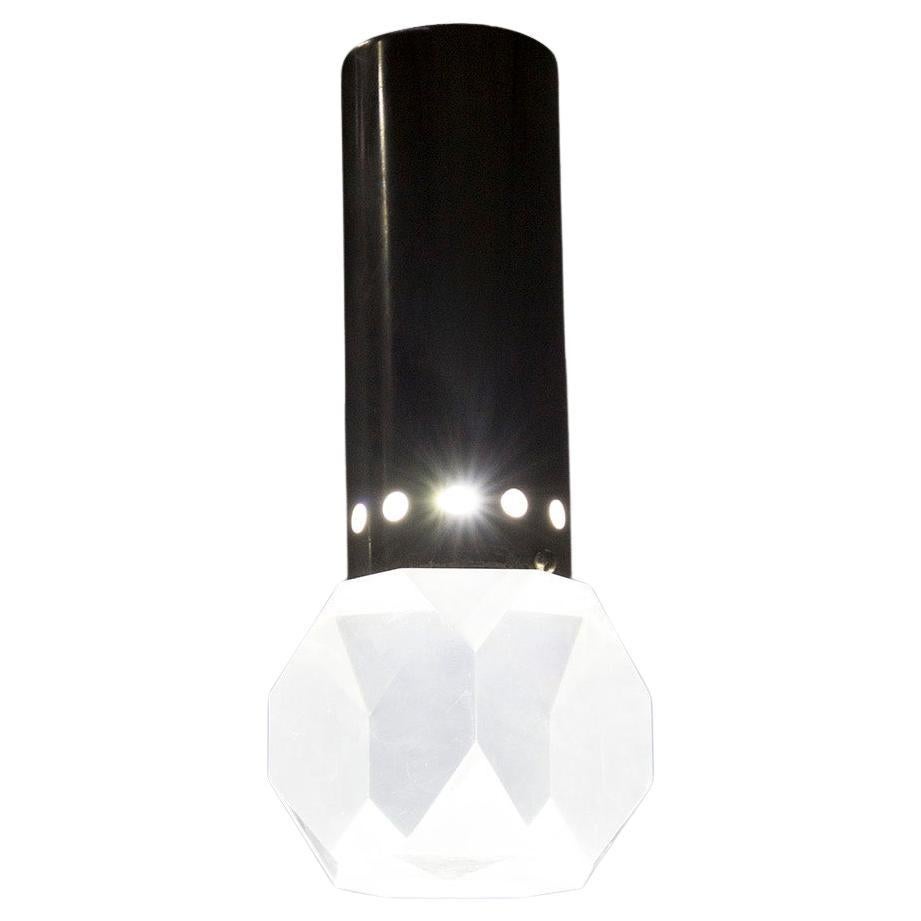 Lampe à suspension Stilux mi-siècle en aluminium et verre