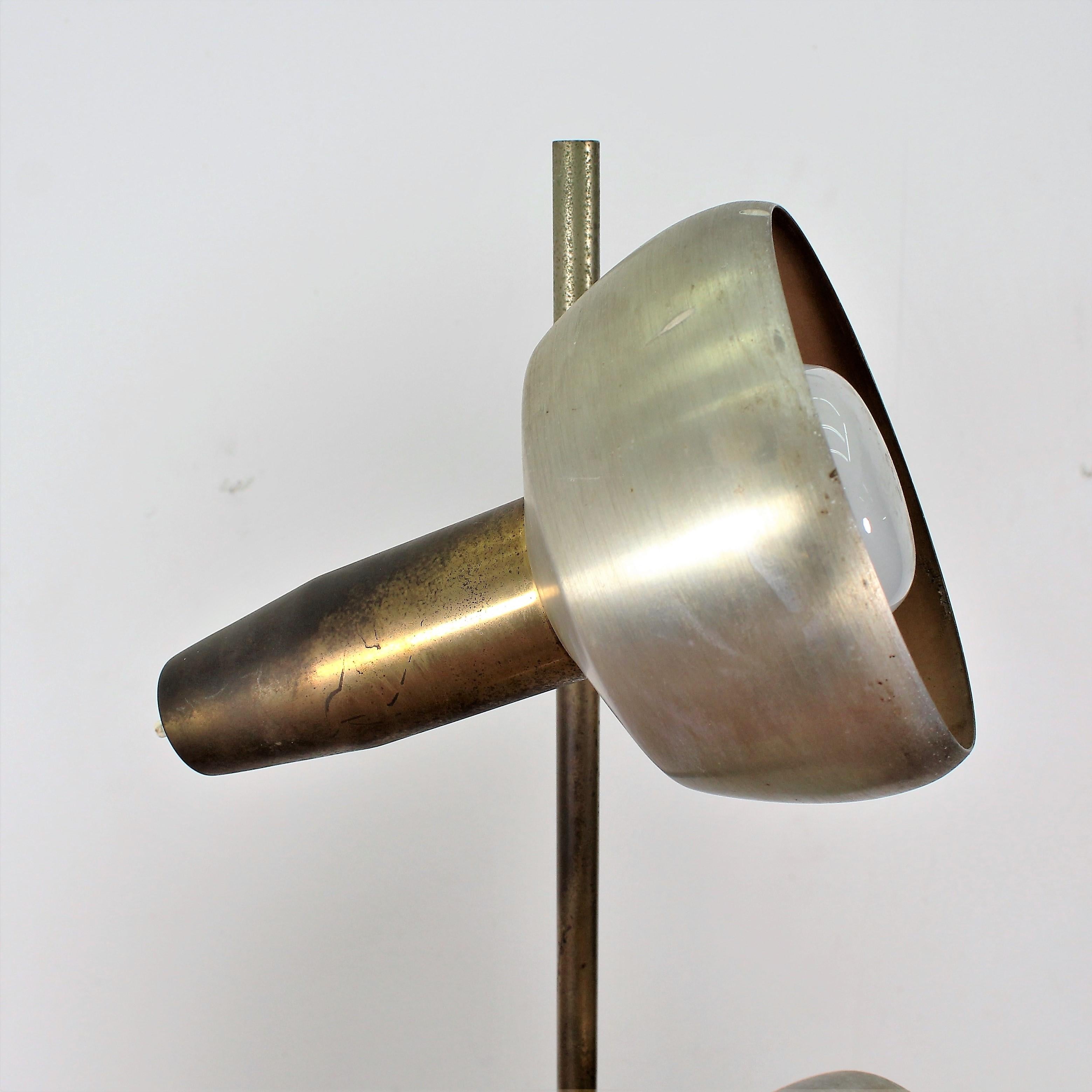 Stilux Midcentury Satin Metal Floor Lamp Three Adjustable Spots, Italy, 1960s 1