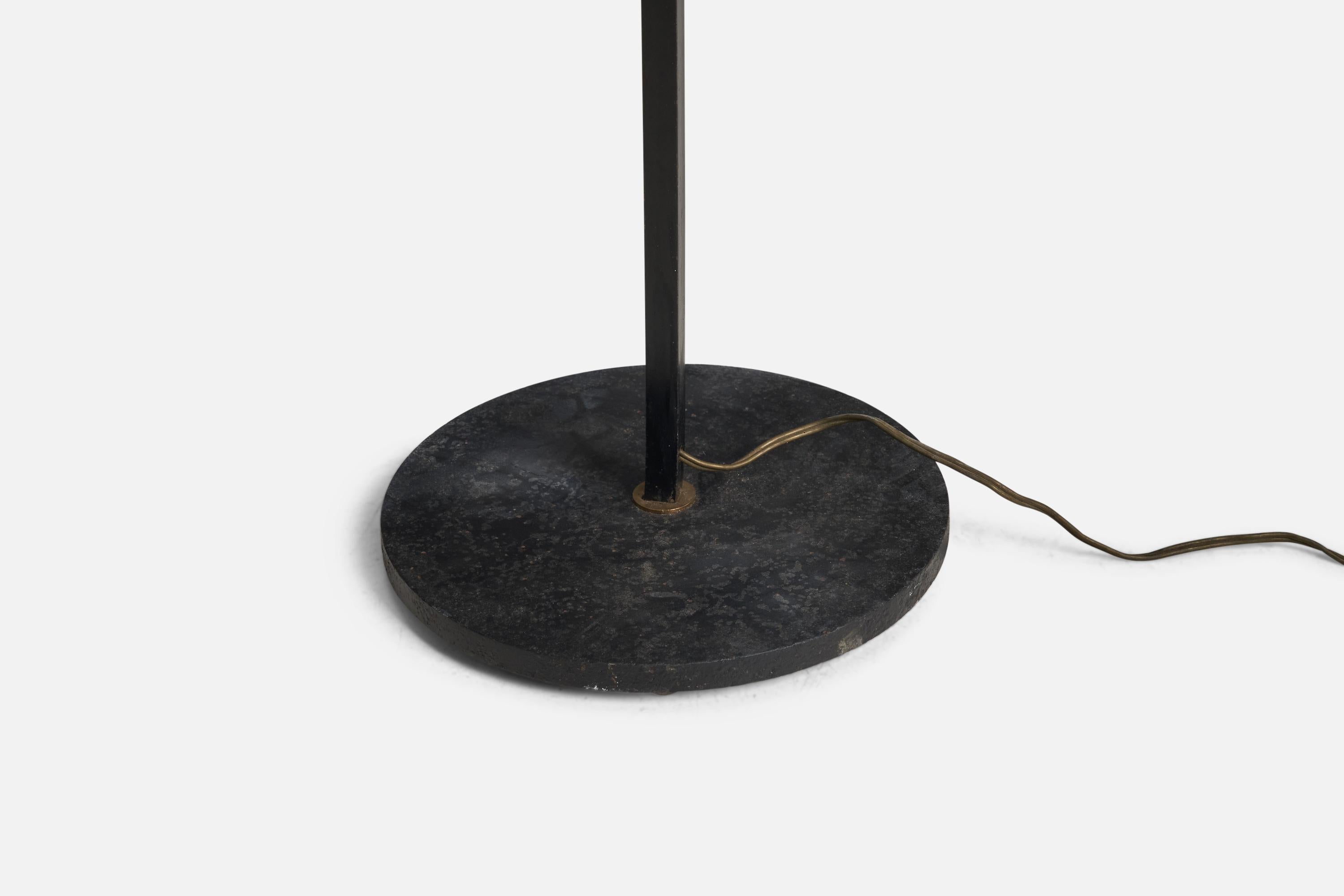 Italian Stilux Milano, Adjustable Floor Lamp, Brass, Metal, Acrylic, Italy, 1960s For Sale