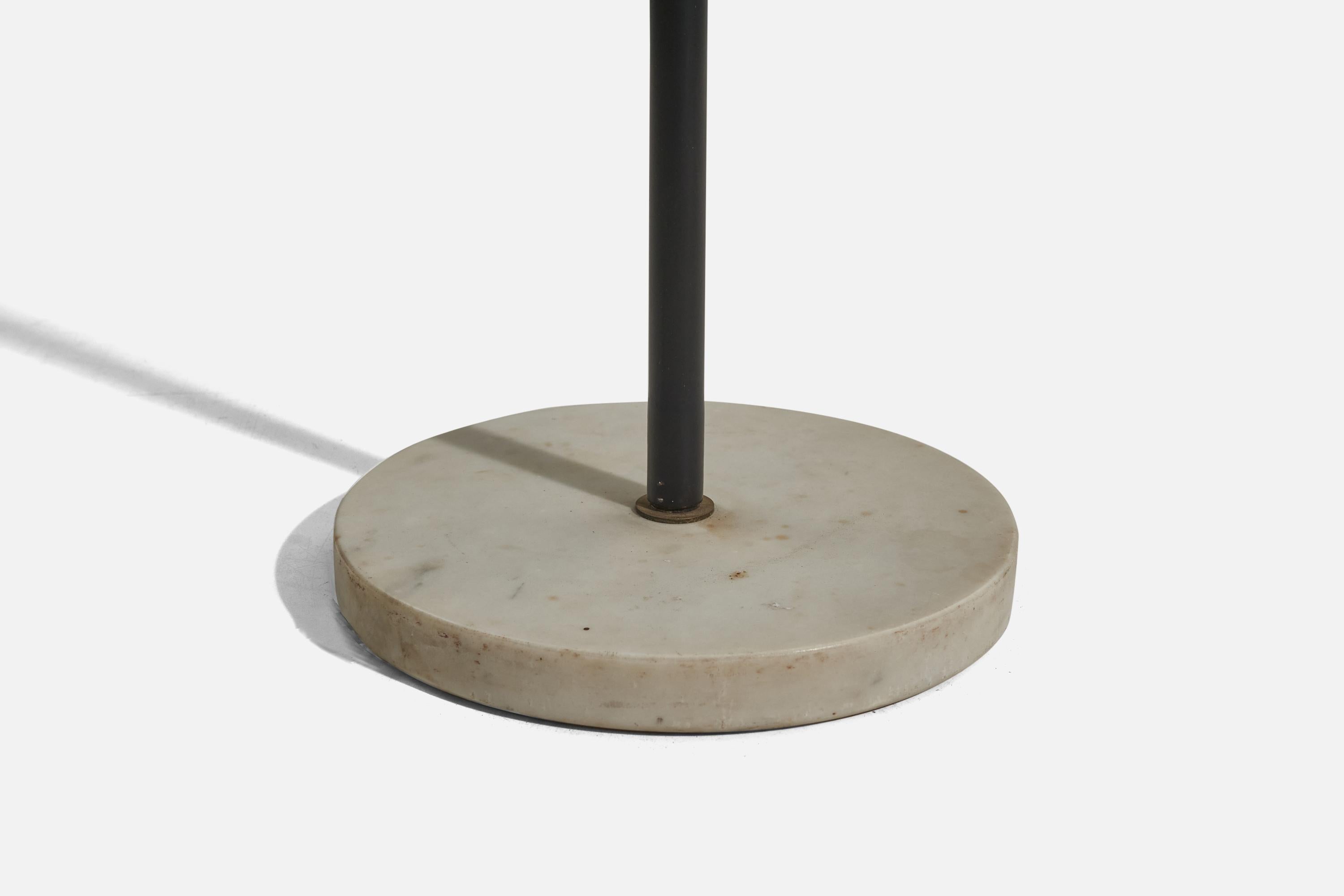 Mid-20th Century Stilux Milano, Floor Lamp, Brass, Metal, Marble, Italy, 1950s For Sale