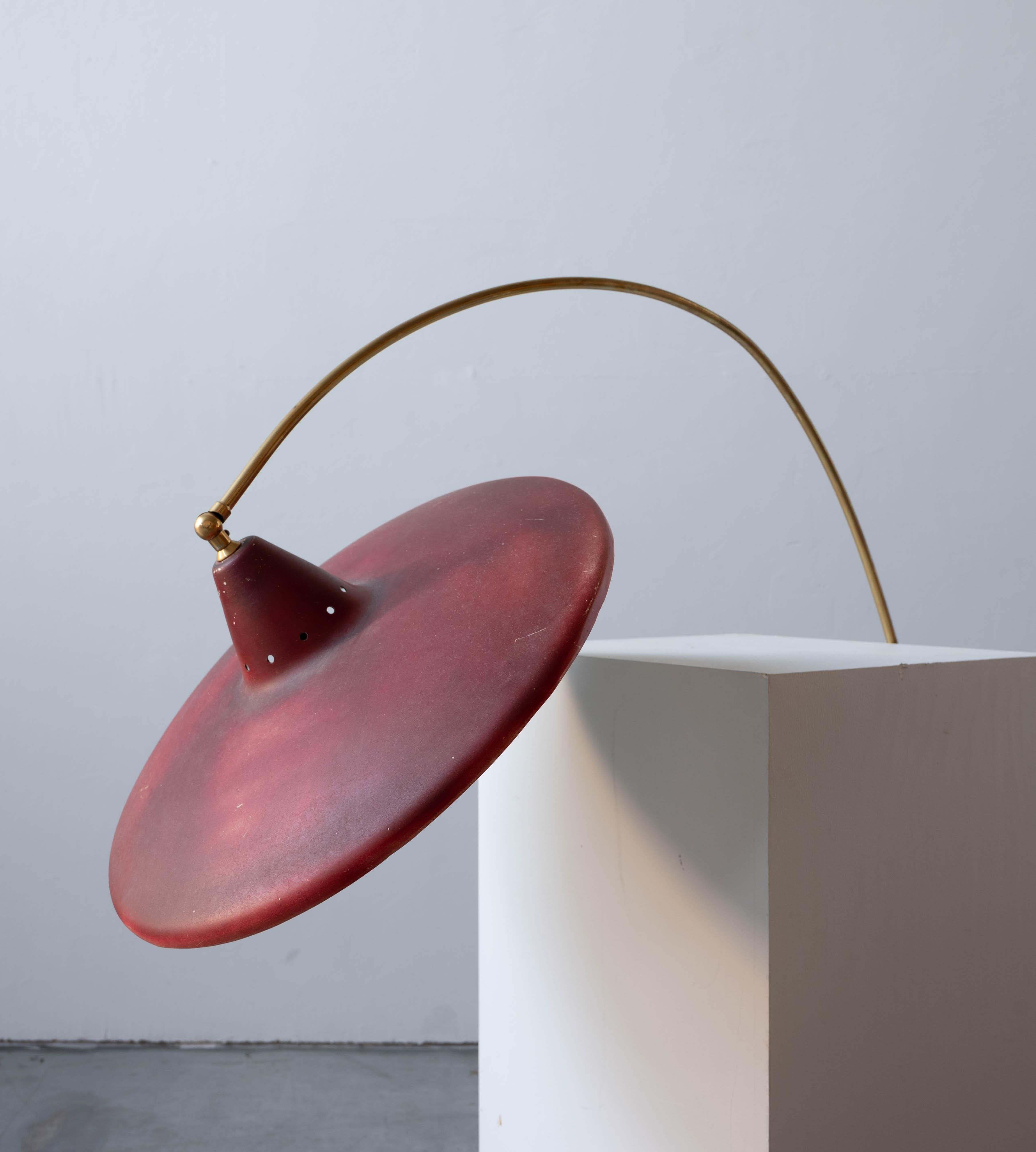 Stilux Milano, Floor Lamp, Brass, Metal, Marble, Italy, 1950s 1