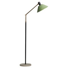 Stilux Milano, Floor Lamp, Brass, Metal, Marble, Italy, 1950s