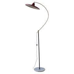 Stilux Milano, Floor Lamp, Brass, Metal, Marble, Italy, 1950s