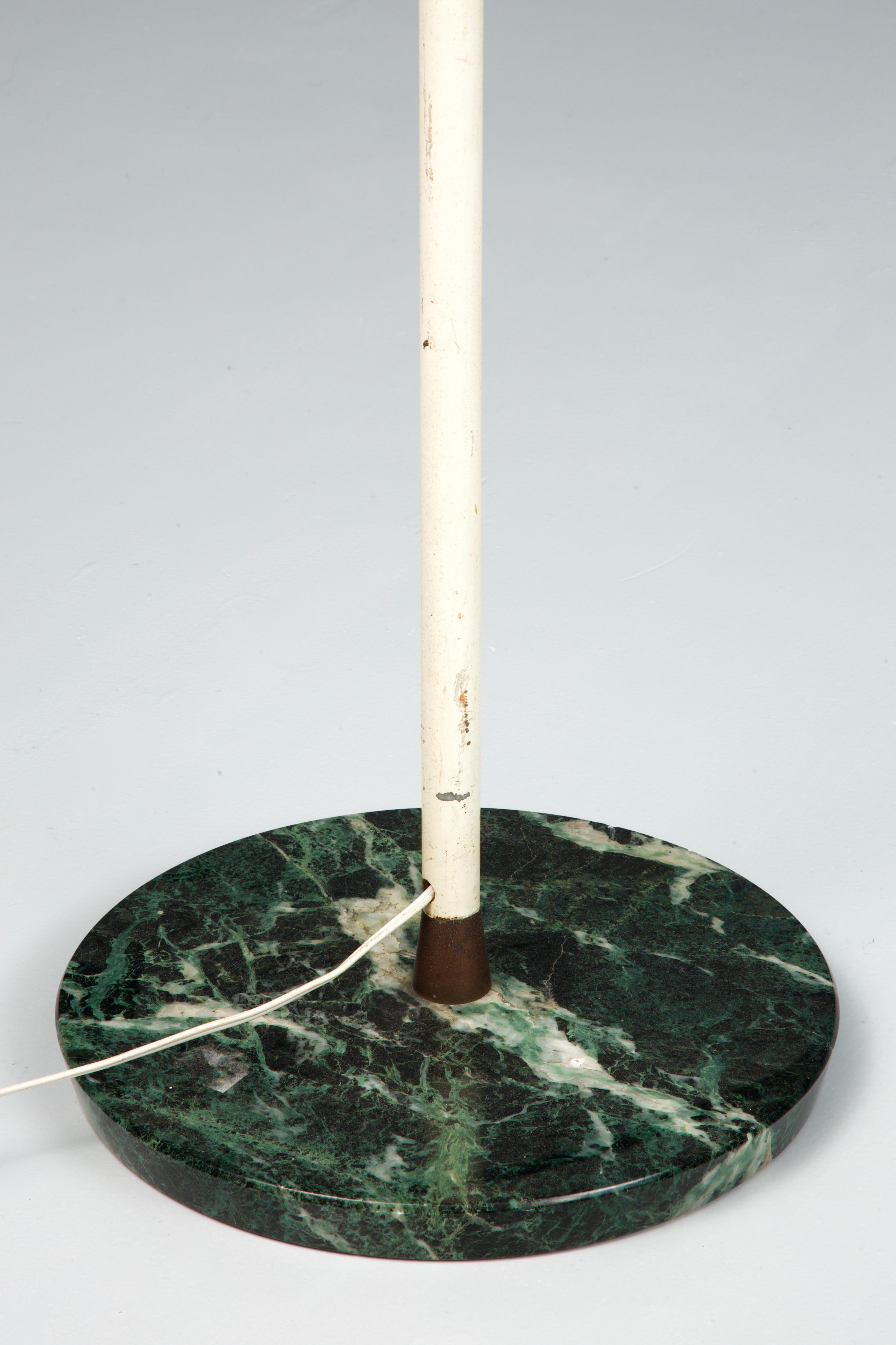 Italian Stilux Milano Floor Lamp in Turquoise Metal, Brass and Marble, Italy, 1960s