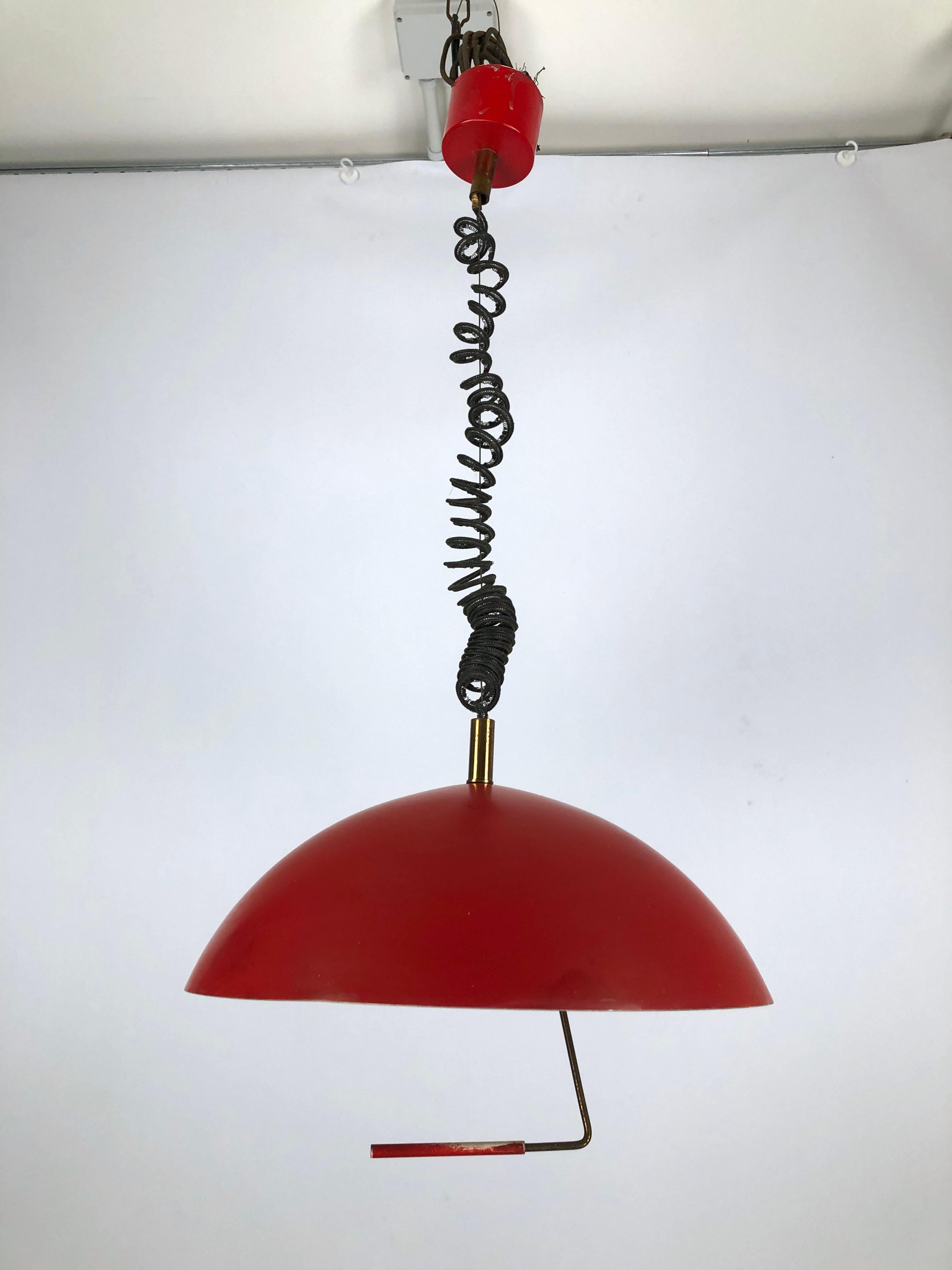 Mid-Century Modern Stilux Milano, Italian Labeled Chandelier from 50s For Sale