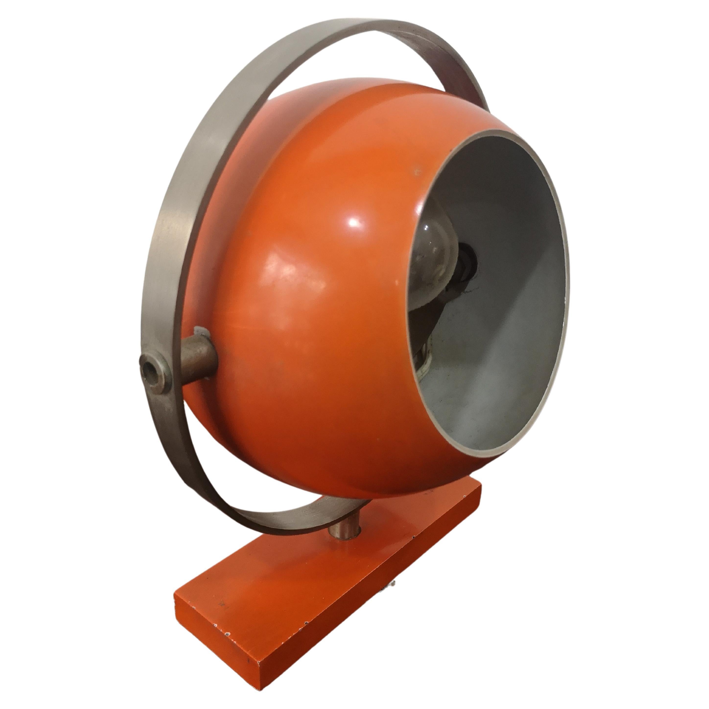 Stilux Milano Italian orange Saba globe table lamp from the 60s