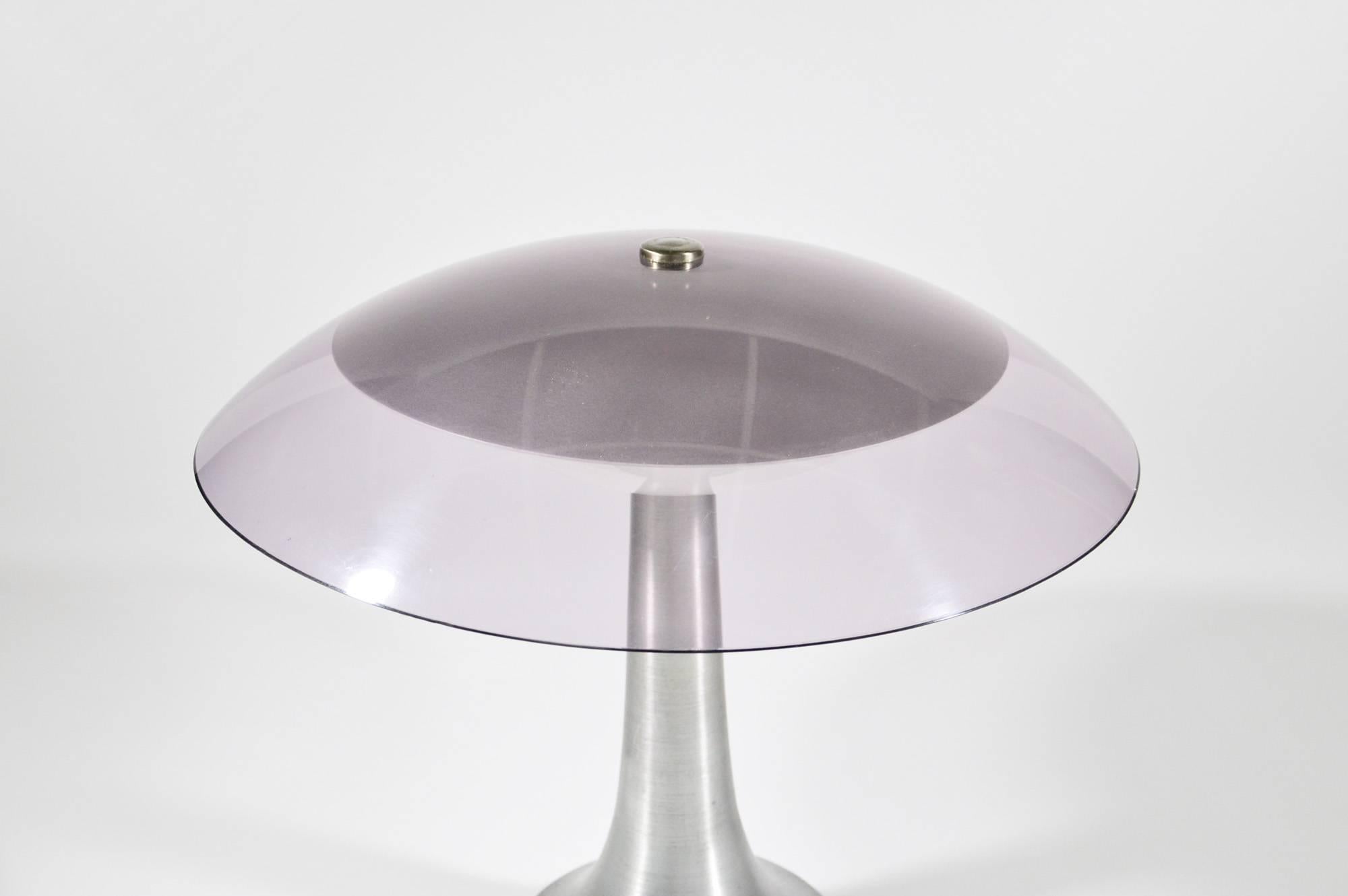 Modern Stilux Milano Italian Table Lamp in Lucite and Aluminium, circa 1960 For Sale