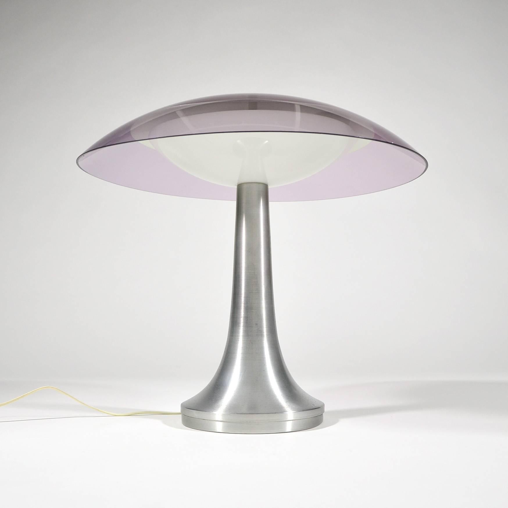 Mid-20th Century Stilux Milano Italian Table Lamp in Lucite and Aluminium, circa 1960 For Sale
