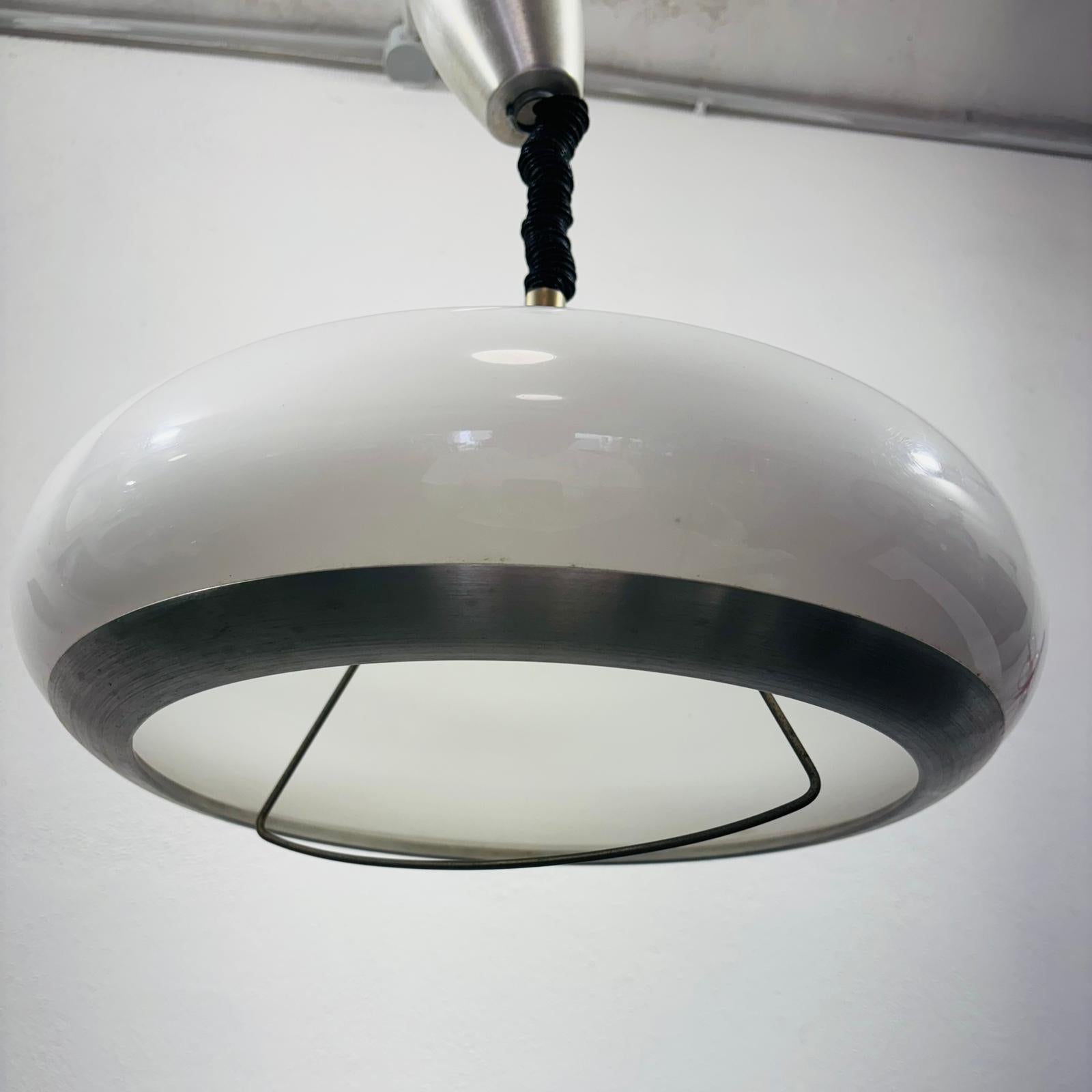 Acciaio Stilux Milano Lampada a sospensione Space Age 1970’s in vendita