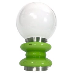 Stilux Milano, gran lámpara de sobremesa de cristal de Murano verde de los años 60