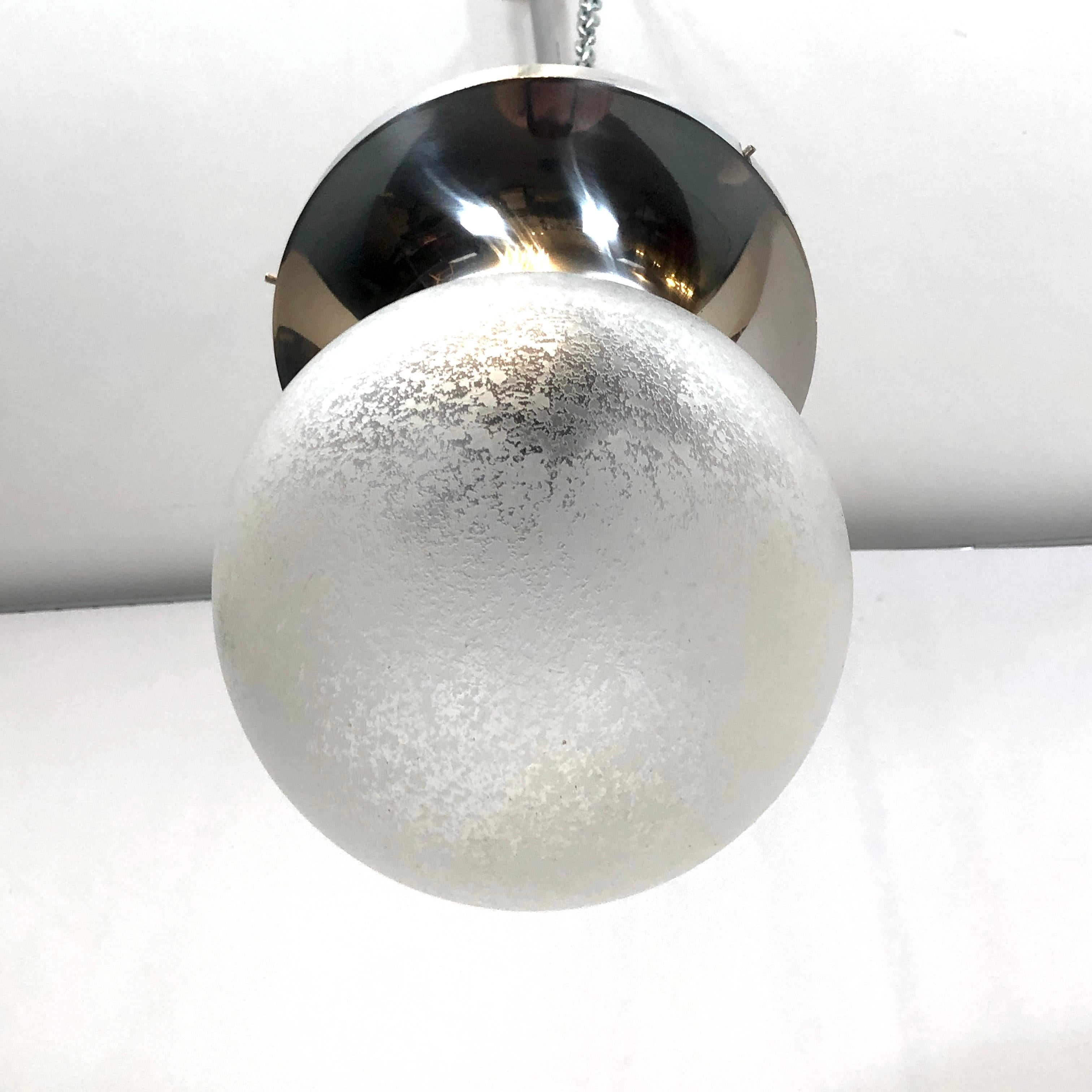 Frosted Stilux Milano, Mid-Century Ceiling Lamp Model Sassari from 60s For Sale