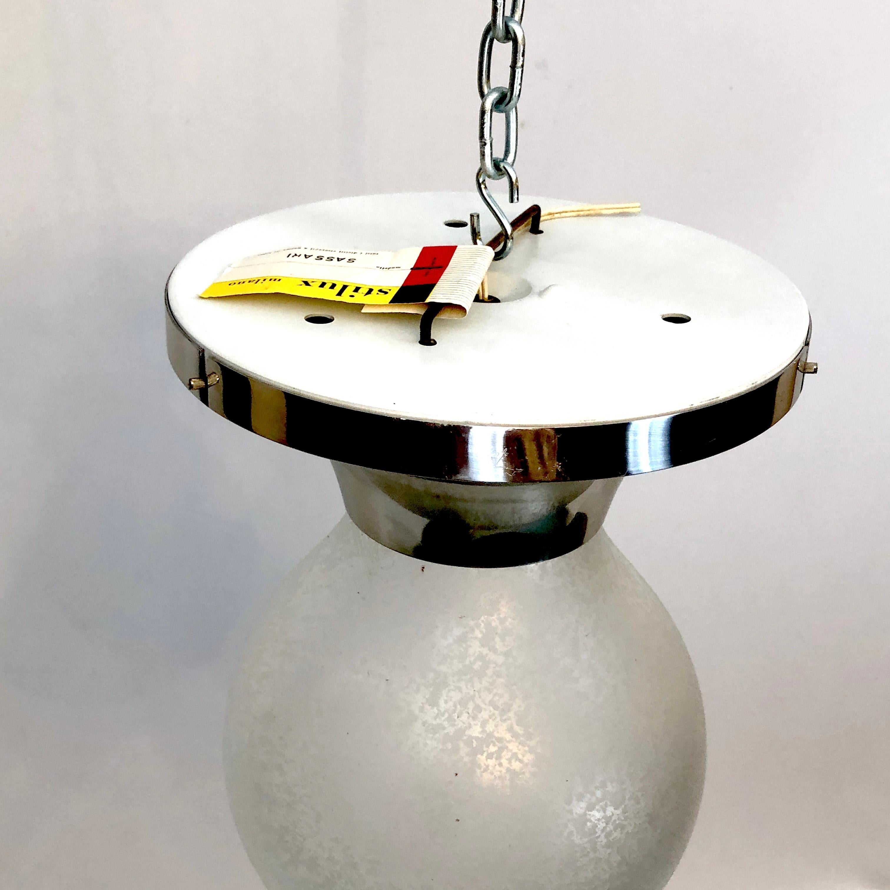 Aluminum Stilux Milano, Mid-Century Ceiling Lamp Model Sassari from 60s For Sale