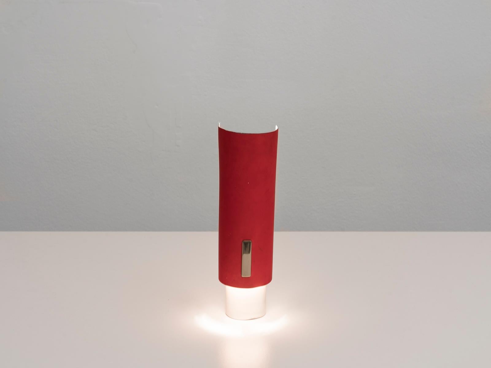 Italian Stilux Milano Mid-Century Modern Small Red Table Lamp, 1960s For Sale