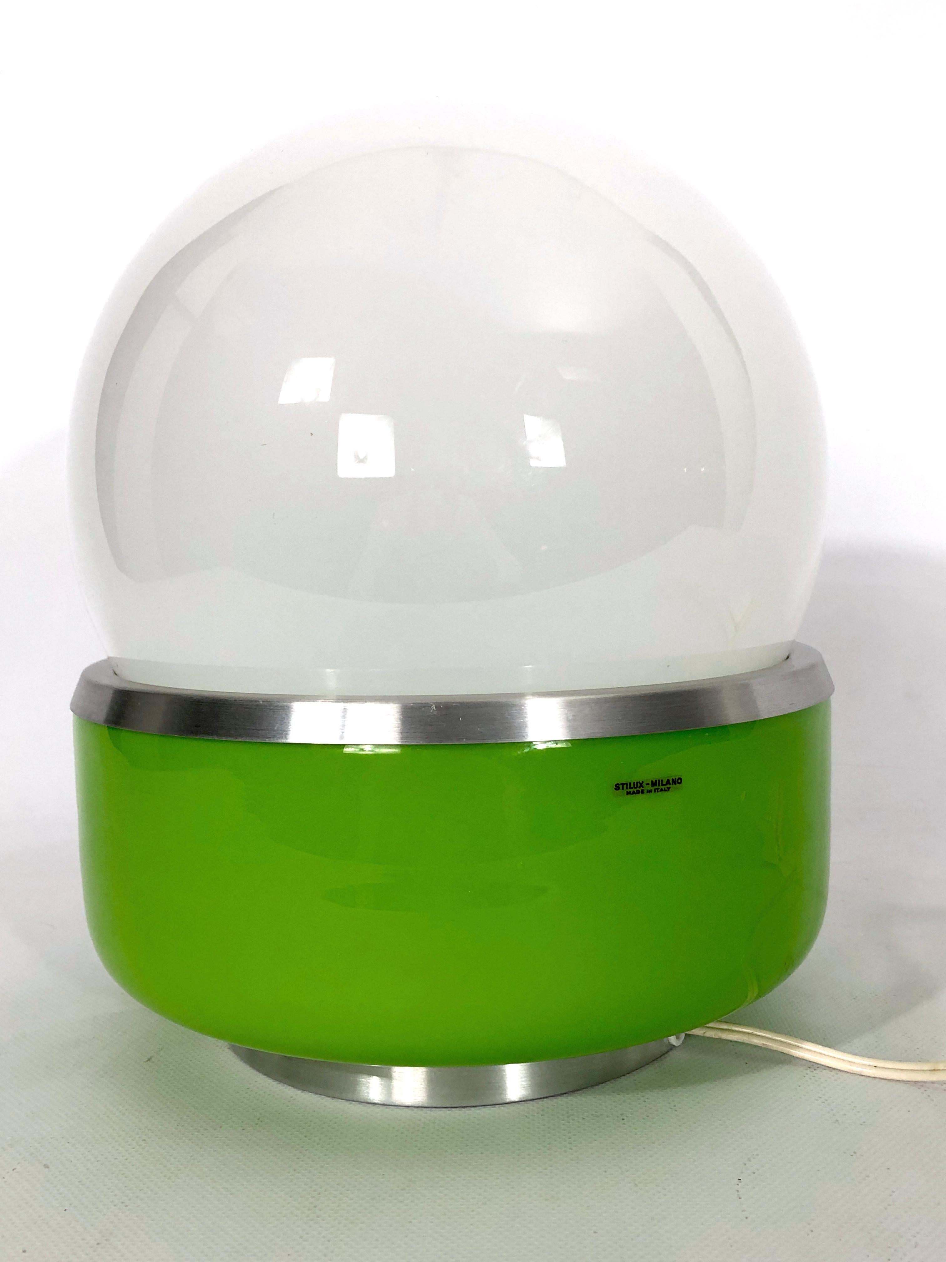 Italian Stilux Milano Model Corsica, Space Age Murano Glass Table Lamp from 60s