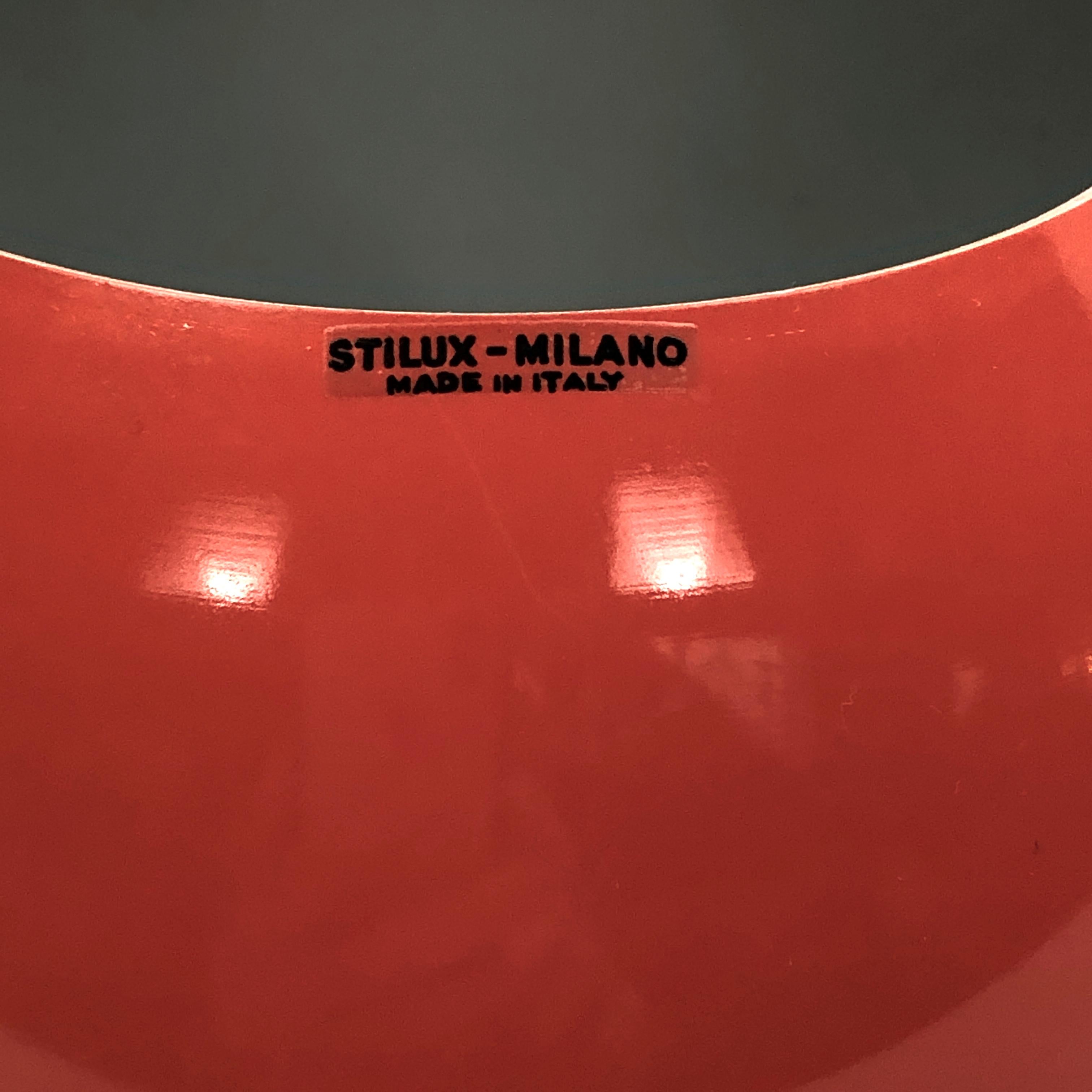 Stilux Milano Model Saba, Rare Orange Globe Table Lamps from 60s. Set of Two In Good Condition For Sale In Catania, CT
